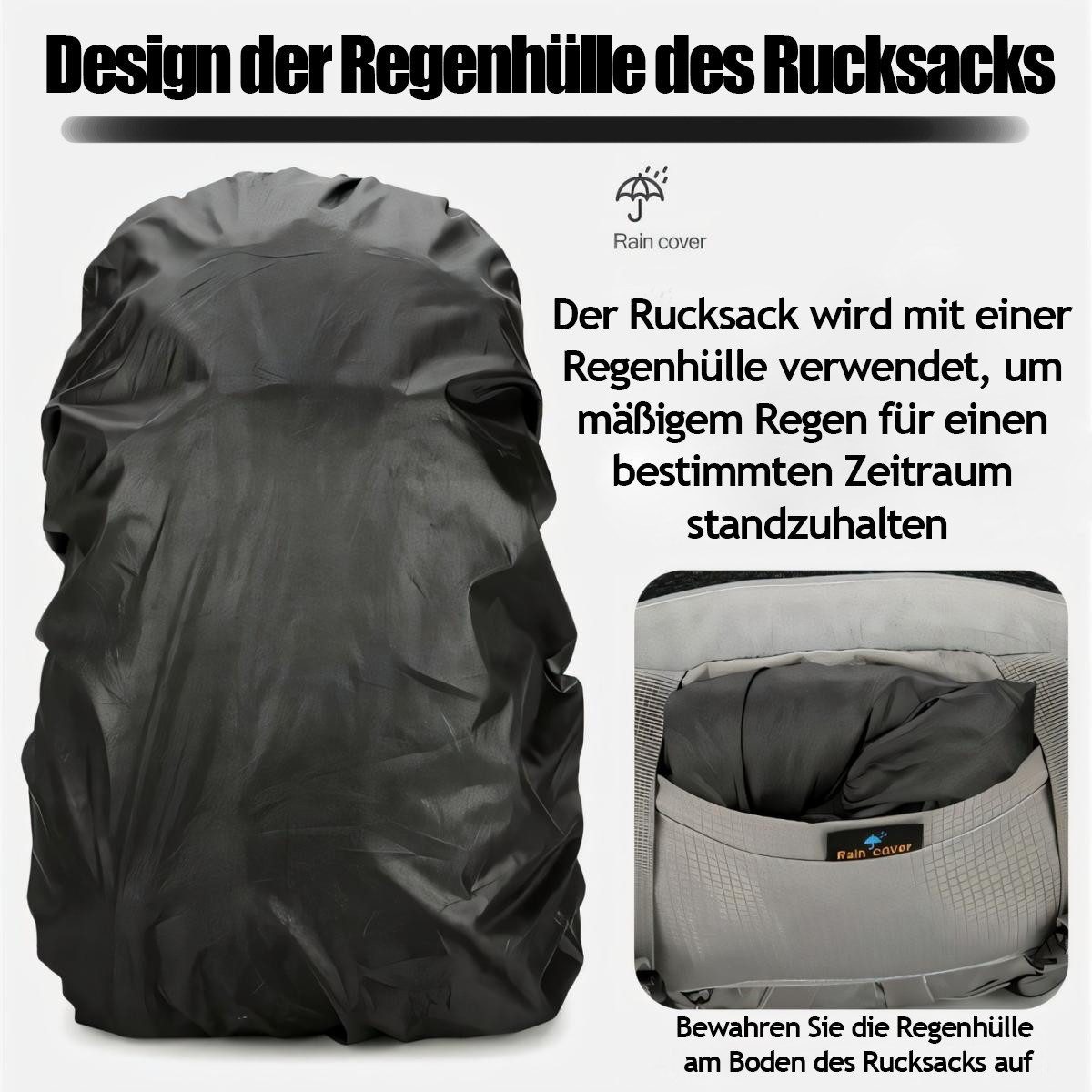 Luckice Fahrradrucksack Radrucksack Fahrradrucksäcke Sportrucksäcke Wander-Rucksack (Motorradrucksack Biker-Rucksack Wanderrucksack Trekkingrucksack Bergrucksack, wasserdichter,30L,Mit wasserdichter Regenhülle,Rucksacktaschen), Herren & Damen mit Helmnetztasche,Trinkblasen können platziert werden