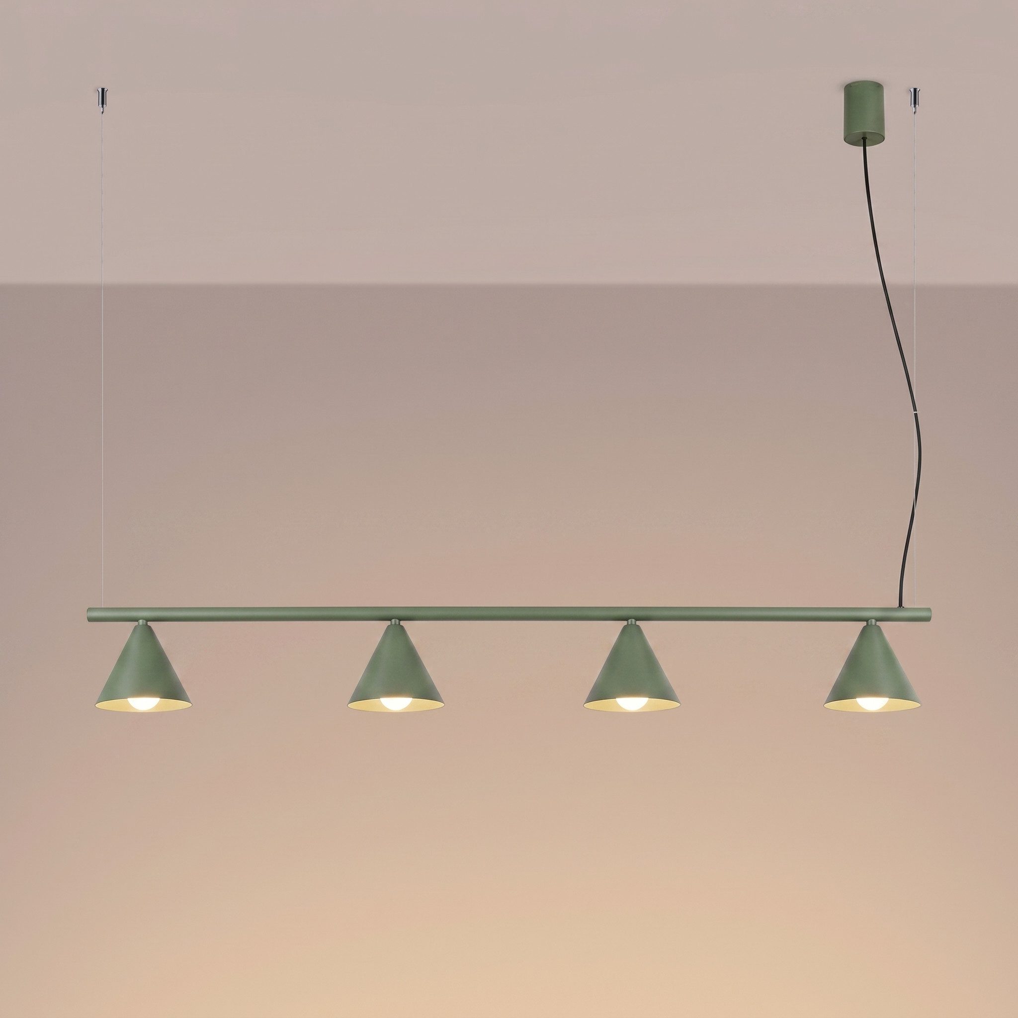 SOLLUX lighting Kronleuchter Kronleuchter NOX 4L olivgrün, Nicht enthalten