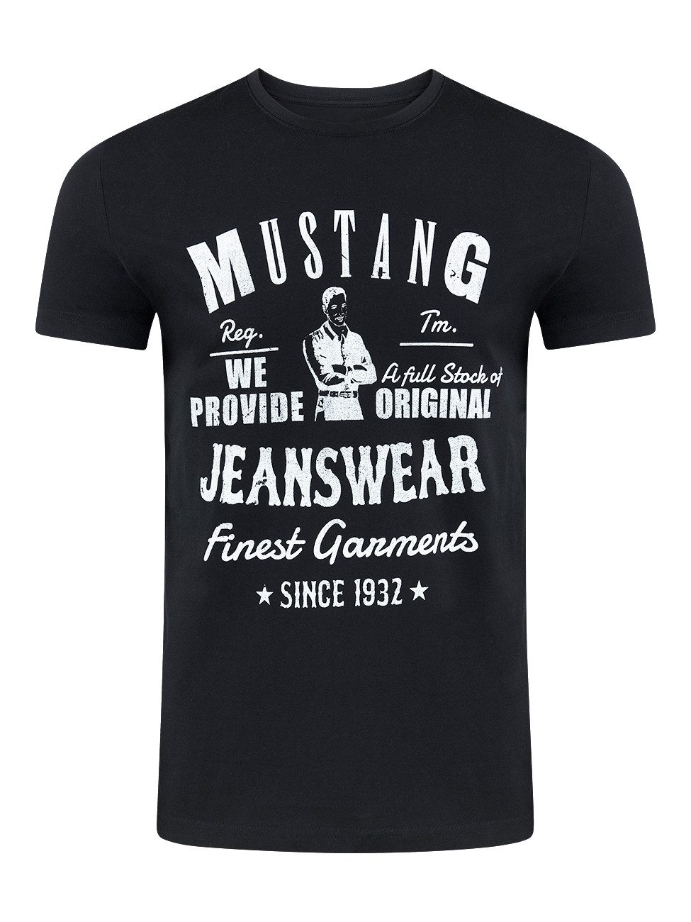 MUSTANG T-Shirt Herren Printshirt Regular Fit (1-tlg) Kurzarm Tee Shirt mit günstig online kaufen