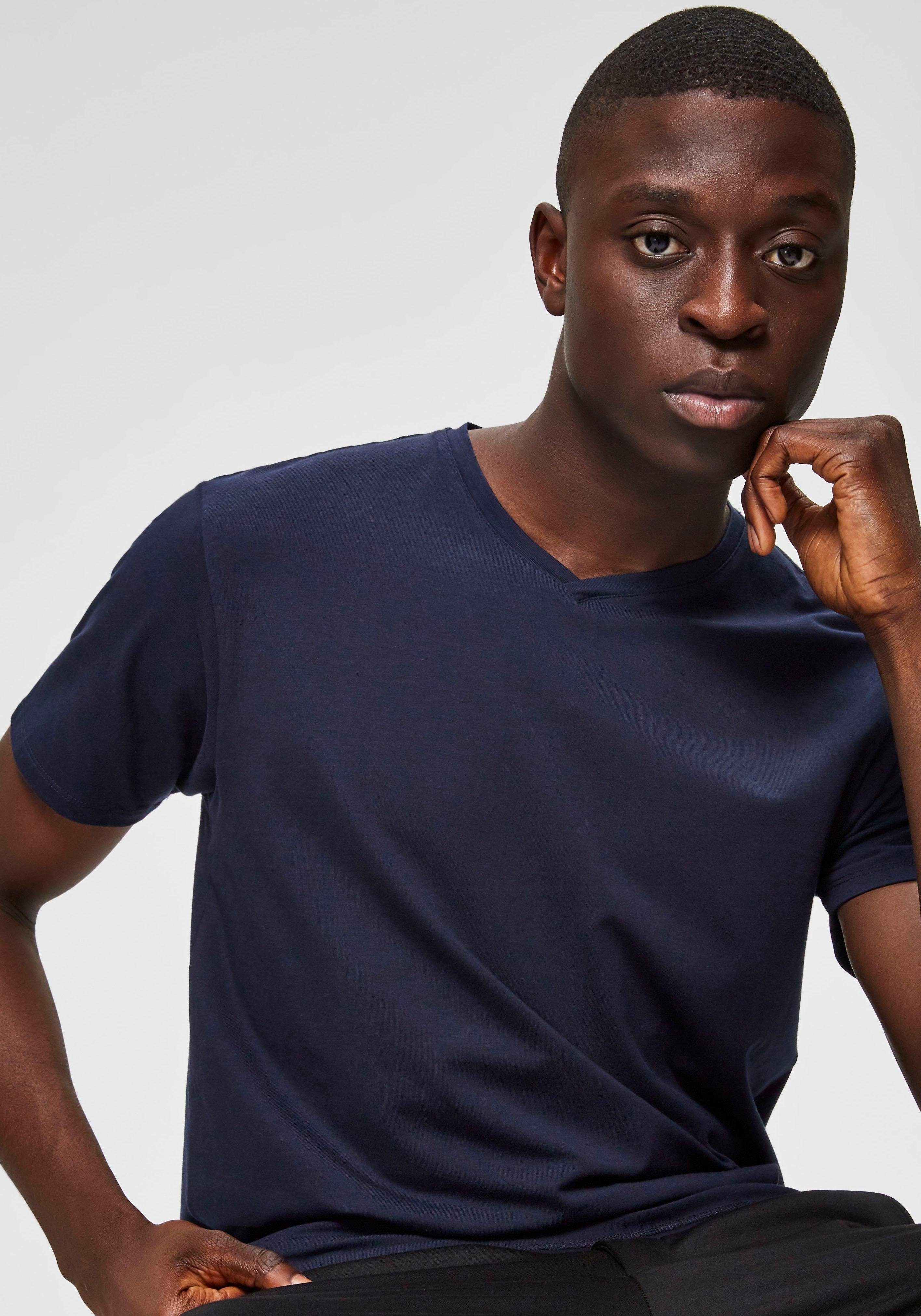 Selected V-Shirt SLHNEWPIMA SS V-NECK TEE B NOOS