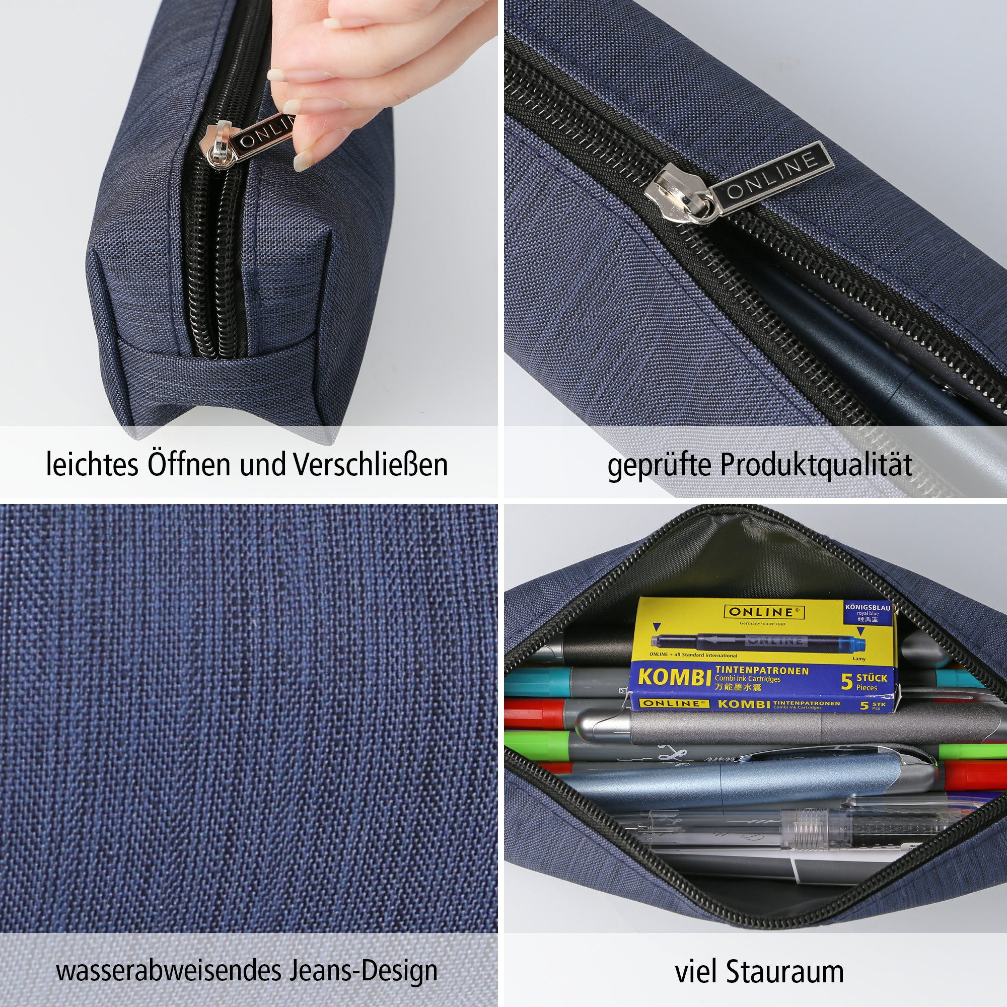 Online Pen Federmäppchen Schlampermäppchen, (für die Schule), große Federtasche für Stifte, Schlamperetui Kinder, Teenager
