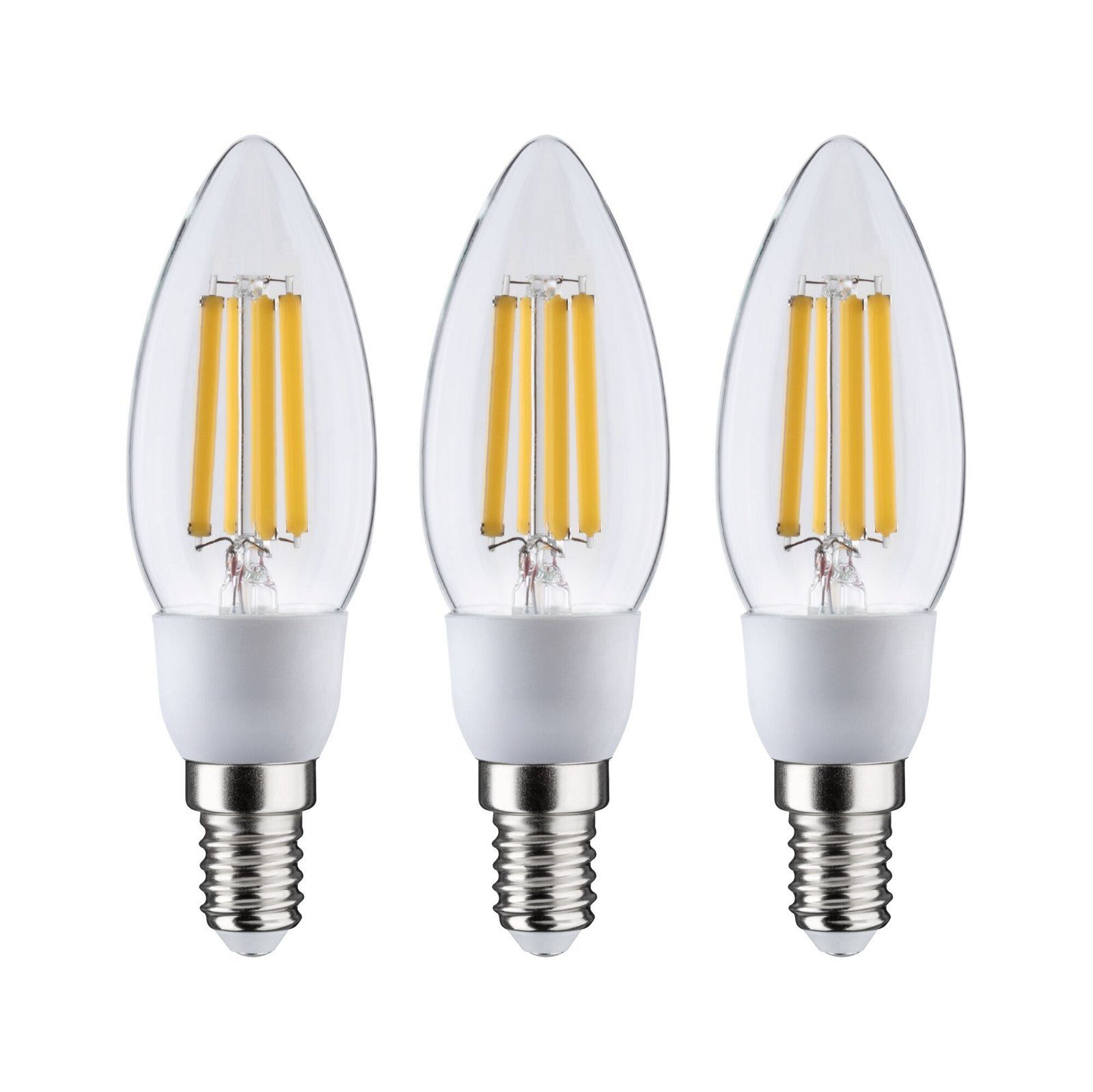 Paulmann LED-Leuchtmittel 2,5W 230V, 3000K Pack 3er Warmweiß klar 525lm Eco-Line Kerze
