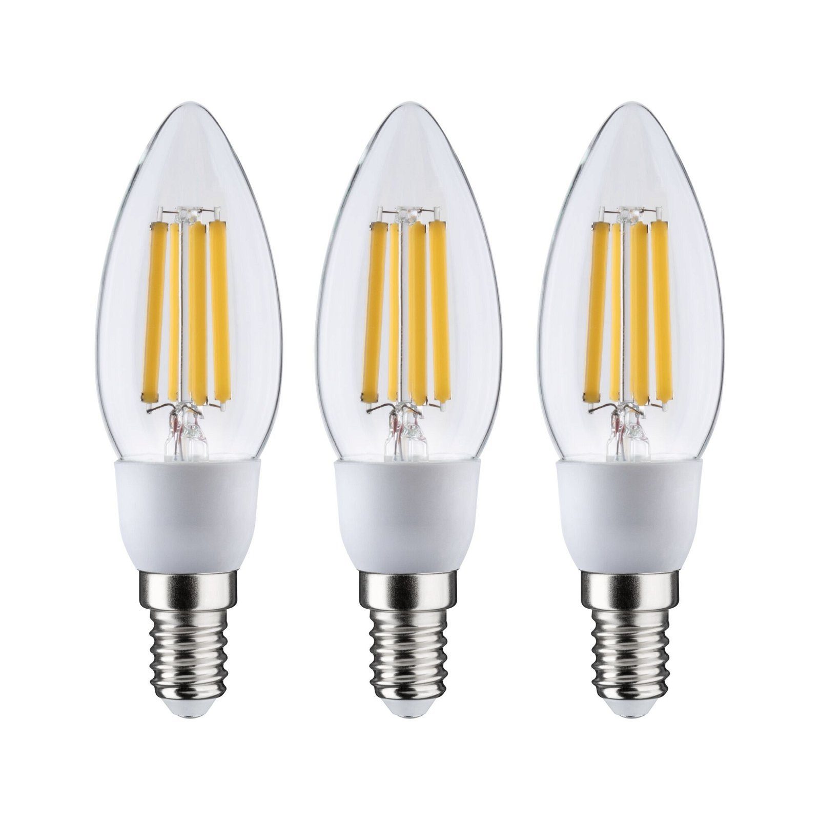 525lm 3er Eco-Line klar 230V, 3000K Warmweiß Pack 2,5W Paulmann Kerze LED-Leuchtmittel