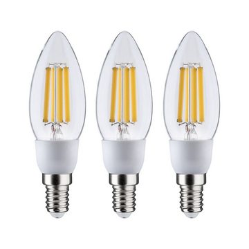 Paulmann LED-Leuchtmittel Eco-Line 3er Pack Kerze 525lm 2,5W 3000K klar 230V, Warmweiß