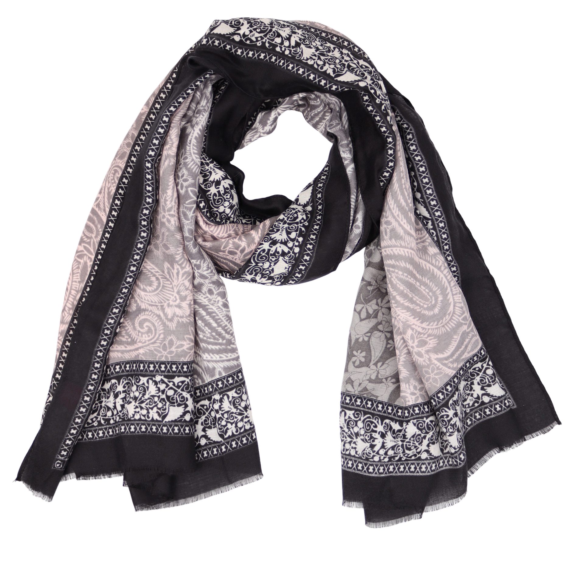 MIRROSI Modeschal Weich XXL ca.85x180cm Schal Bohemian Style, (Kollektion Herbst/Winter 2025), Damen Halstuch ideal für Herbst und Winter oder Ganzesjahr