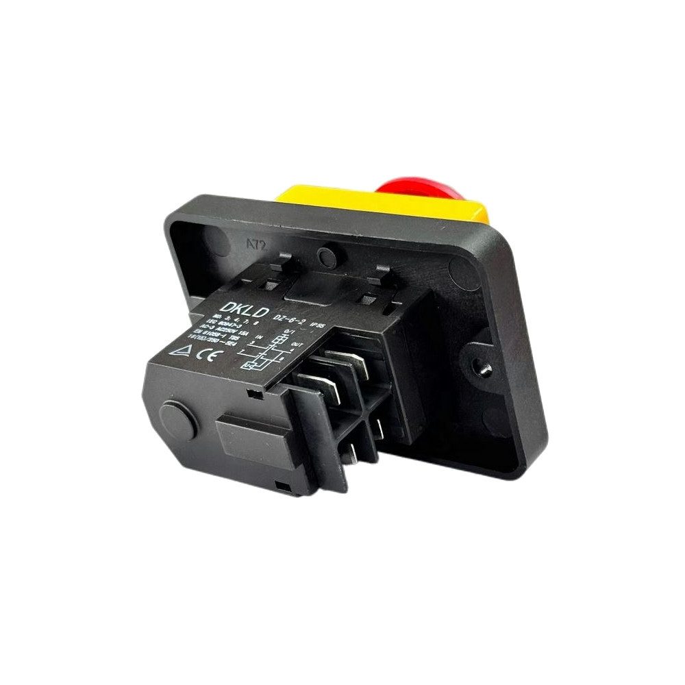 Trade-Shop Schalter 4-Pin Elektro switch DKLD DZ-6-2 für Werkzeugmaschinen, Bohrmaschinen, Anschluss über 4 Kontakte / mit Kappe, Flachdichtung und PVC-Abdeckung