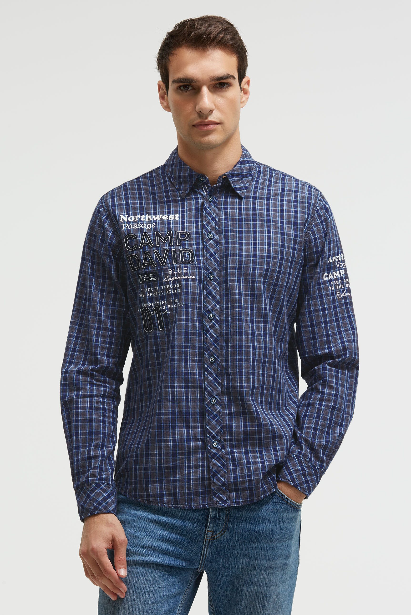 CAMP DAVID Langarmhemd aus Baumwolle günstig online kaufen