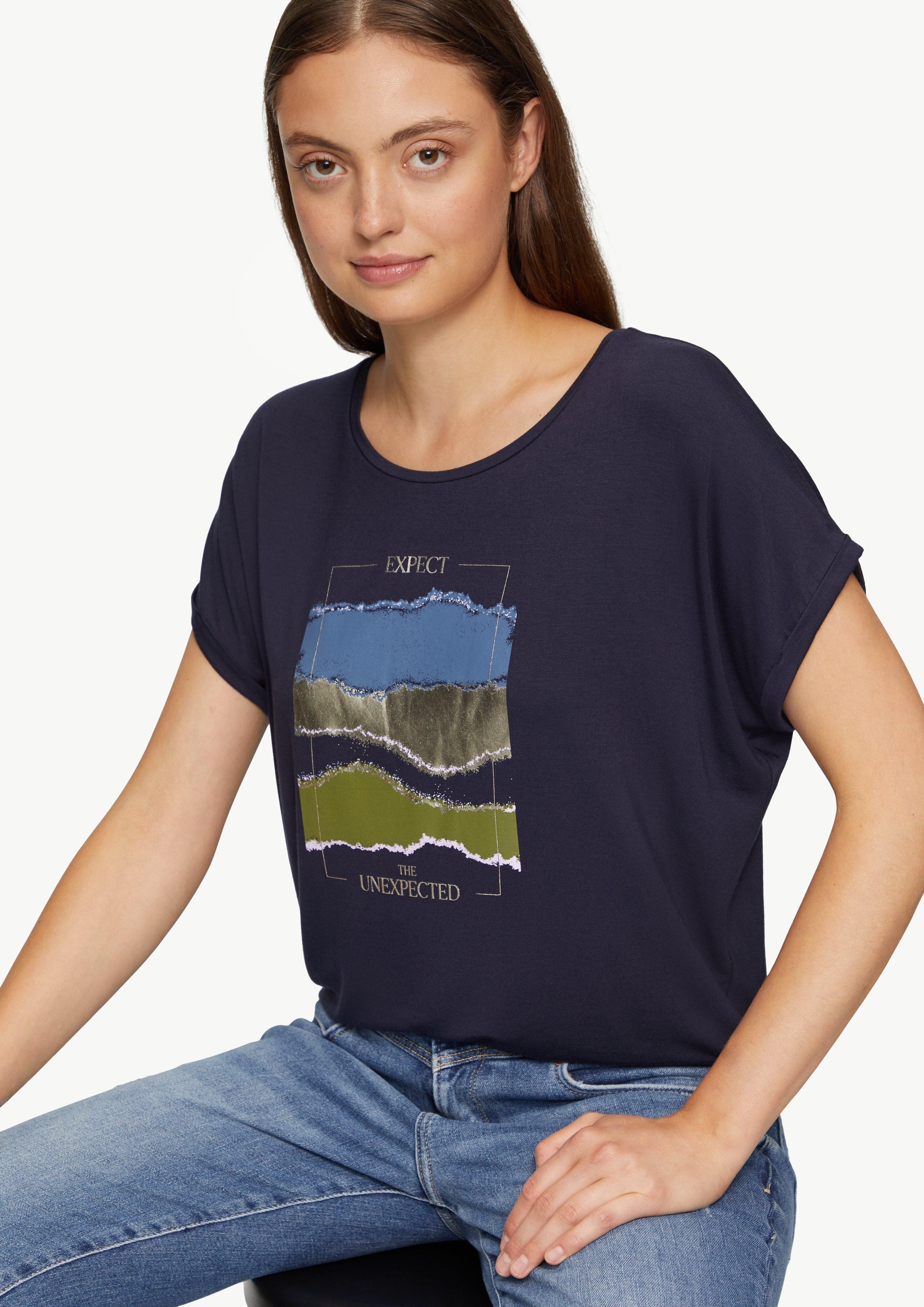 s.Oliver Kurzarmshirt T-Shirt aus Viskosestretch mit günstig online kaufen