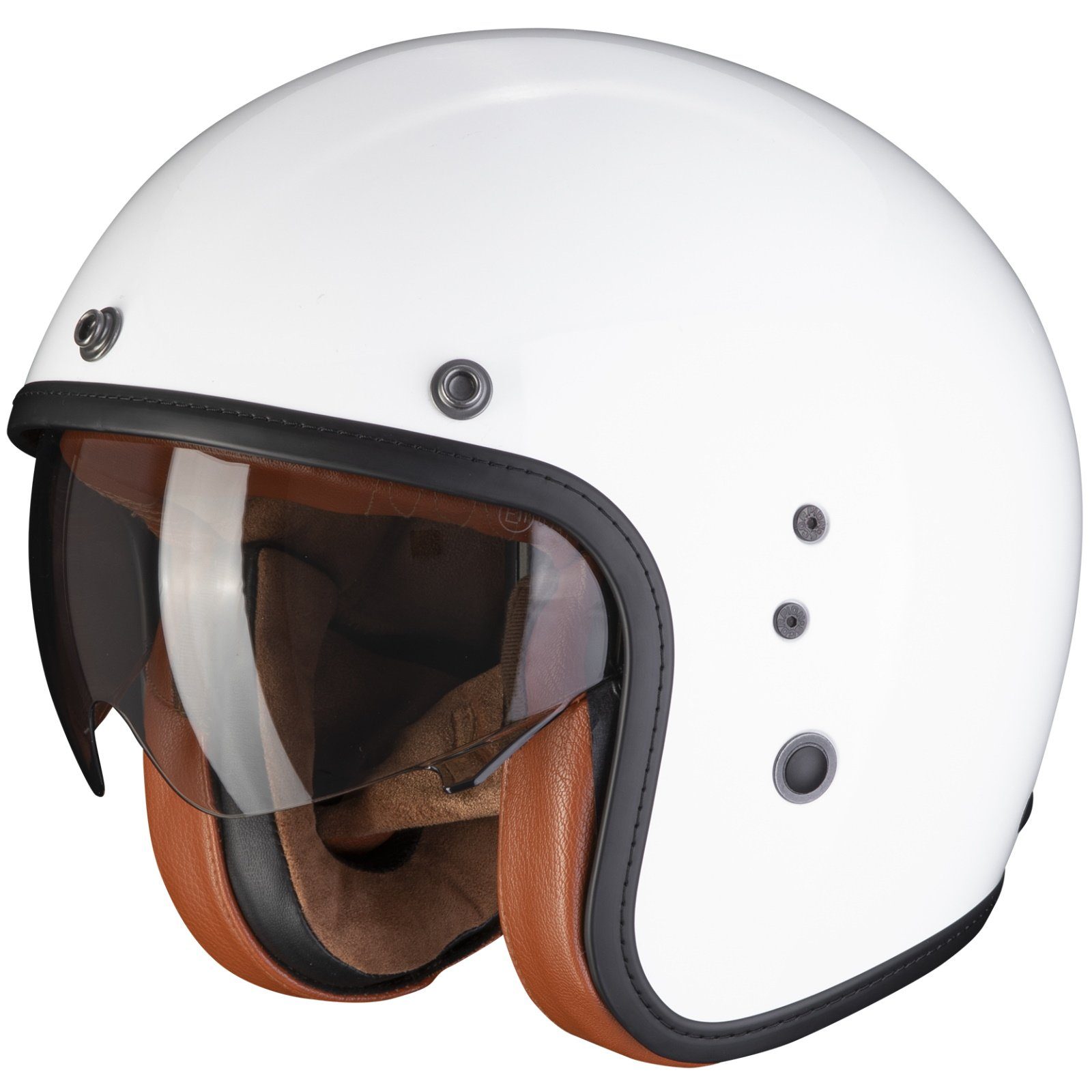 Scorpion Exo Motorradhelm Scorpion Exo Belfast EVO Luxe Jet-Helm Weiss (1er Set), jethelm für motorrad