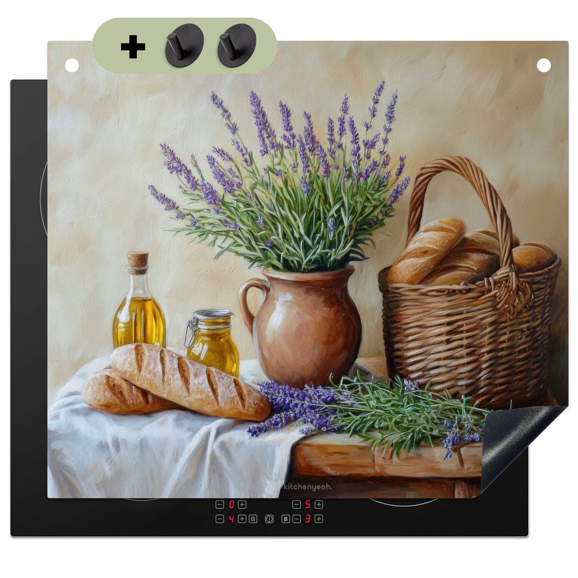 KitchenYeah Küchenrückwand Lavendel - Brot - Stillleben - Vintage, (1-tlg), günstig online kaufen