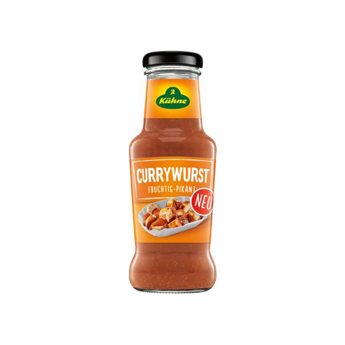 Kühne Saucen, Kühne Würzsauce Currywurst mit Zwiebeln und Curry fruchtig 250ml