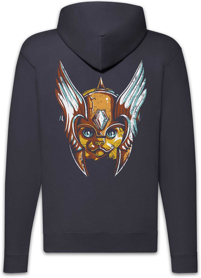 Urban Backwoods Sweatjacke Viking Cat Face Zipper Hoodie Wikinger Katze Fen günstig online kaufen