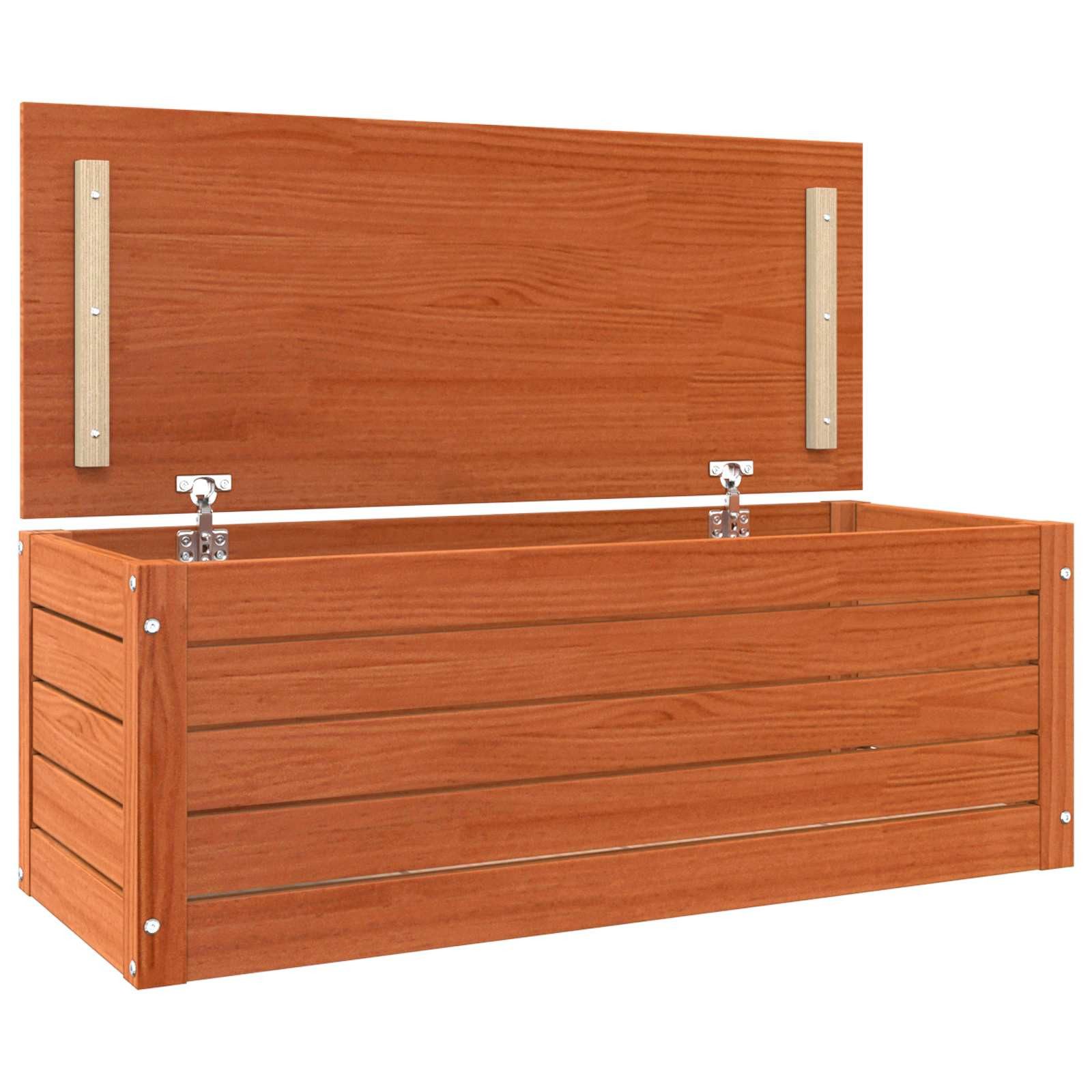 vidaXL Truhe Wachsbraun - 89 x 365 x 33 cm Truhe Spielzeugtruhe Holztruhe Aufbewahr
