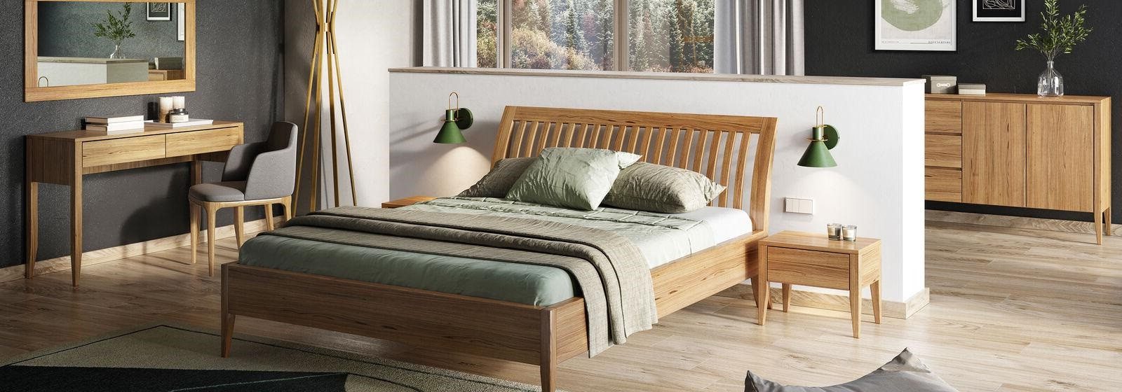 Xlmoebel Holzbett Massives Bett aus echtem Holz im rustikalen Stil (Bett, 1-tlg., Bett), Hergestellt in Europa