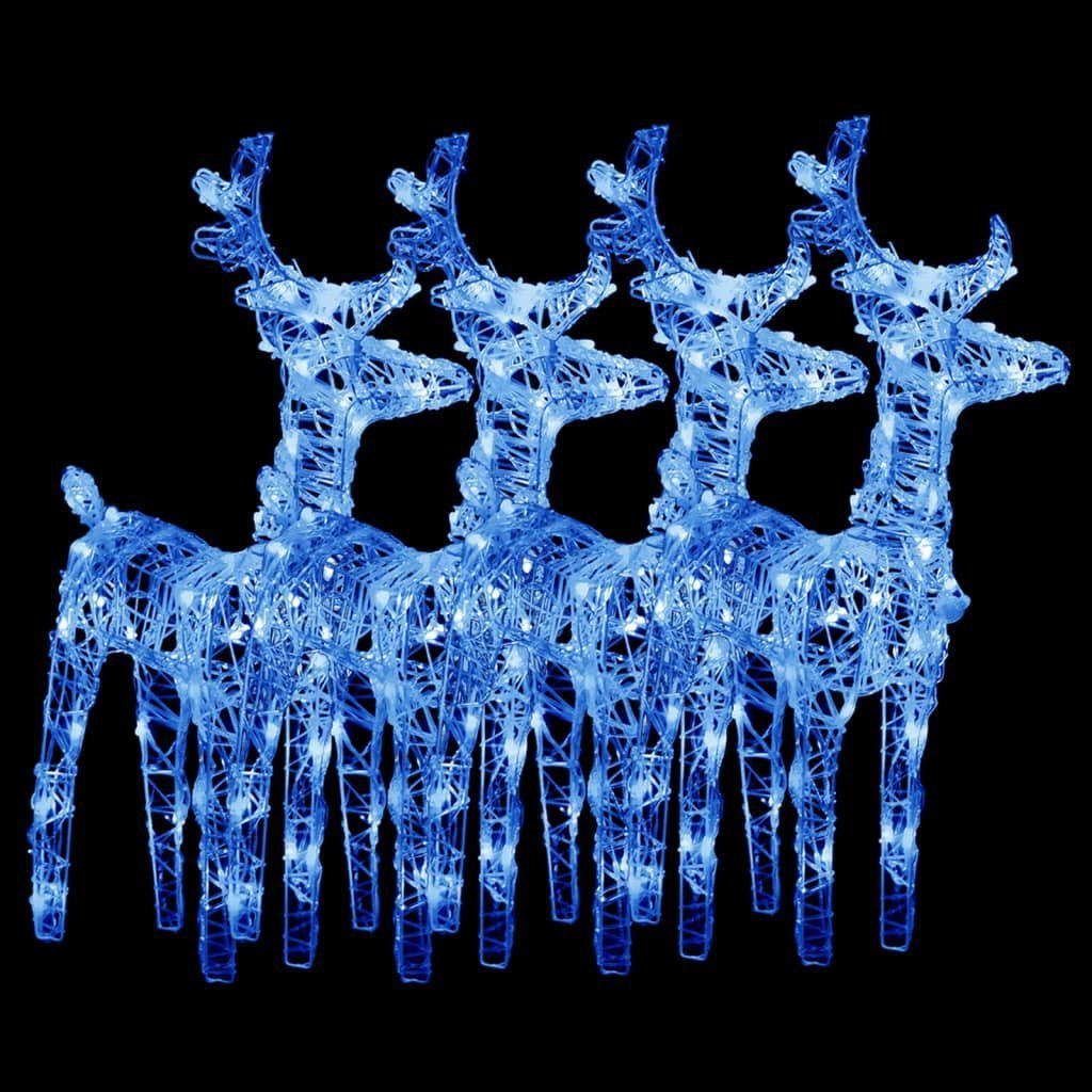 vidaXL Lichterkette NA LED-Rentiere 4 Stk Blau 160 LEDs Acryl, 40-flammig