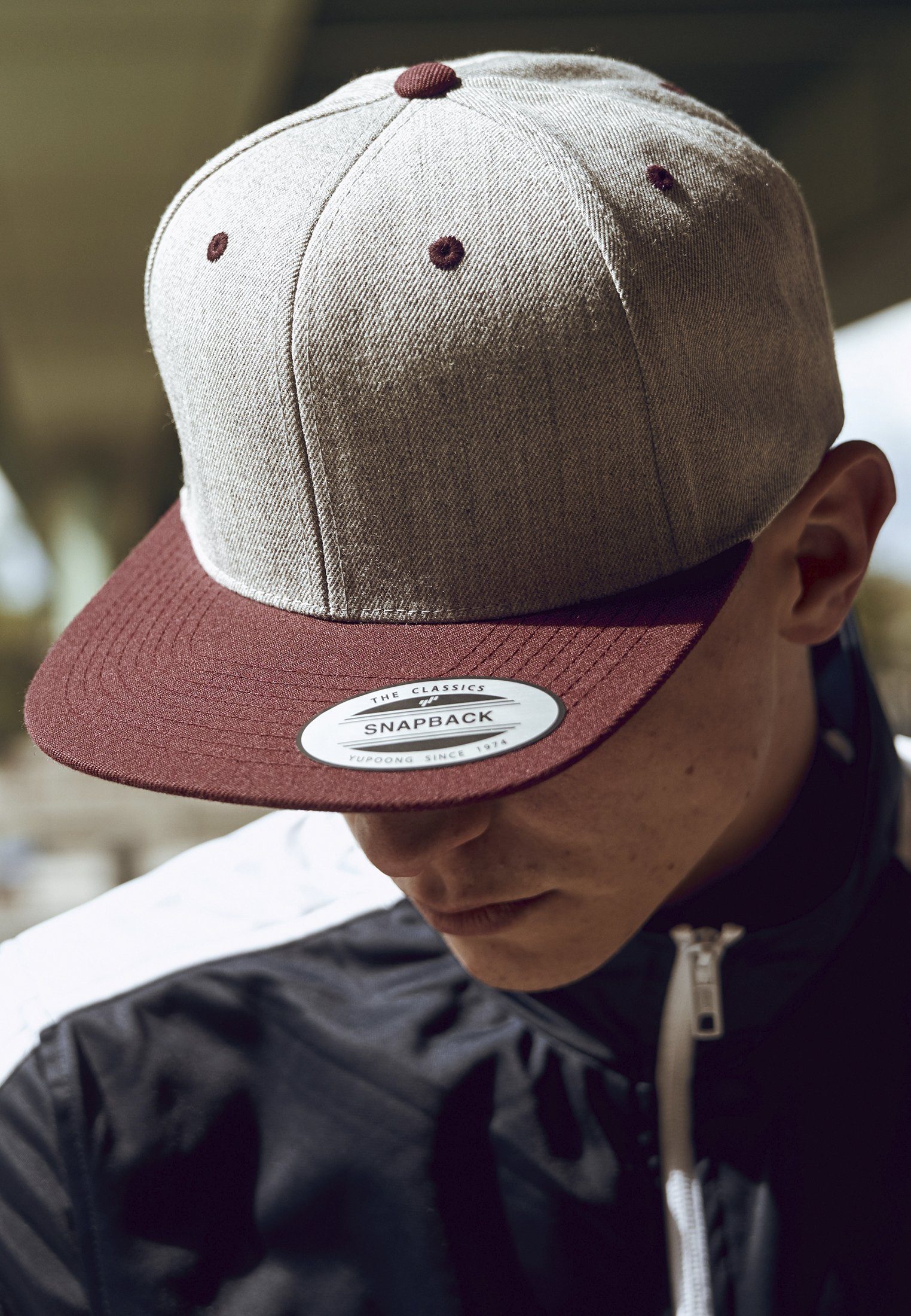 Flexfit Flex Cap Snapback Classic Snapback 2-Tone heathergrey/maroon