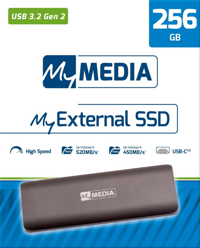 MyMedia 256GB USB 3.2 Gen. 2 USB-A USB-C space grey SSD-Festplatte