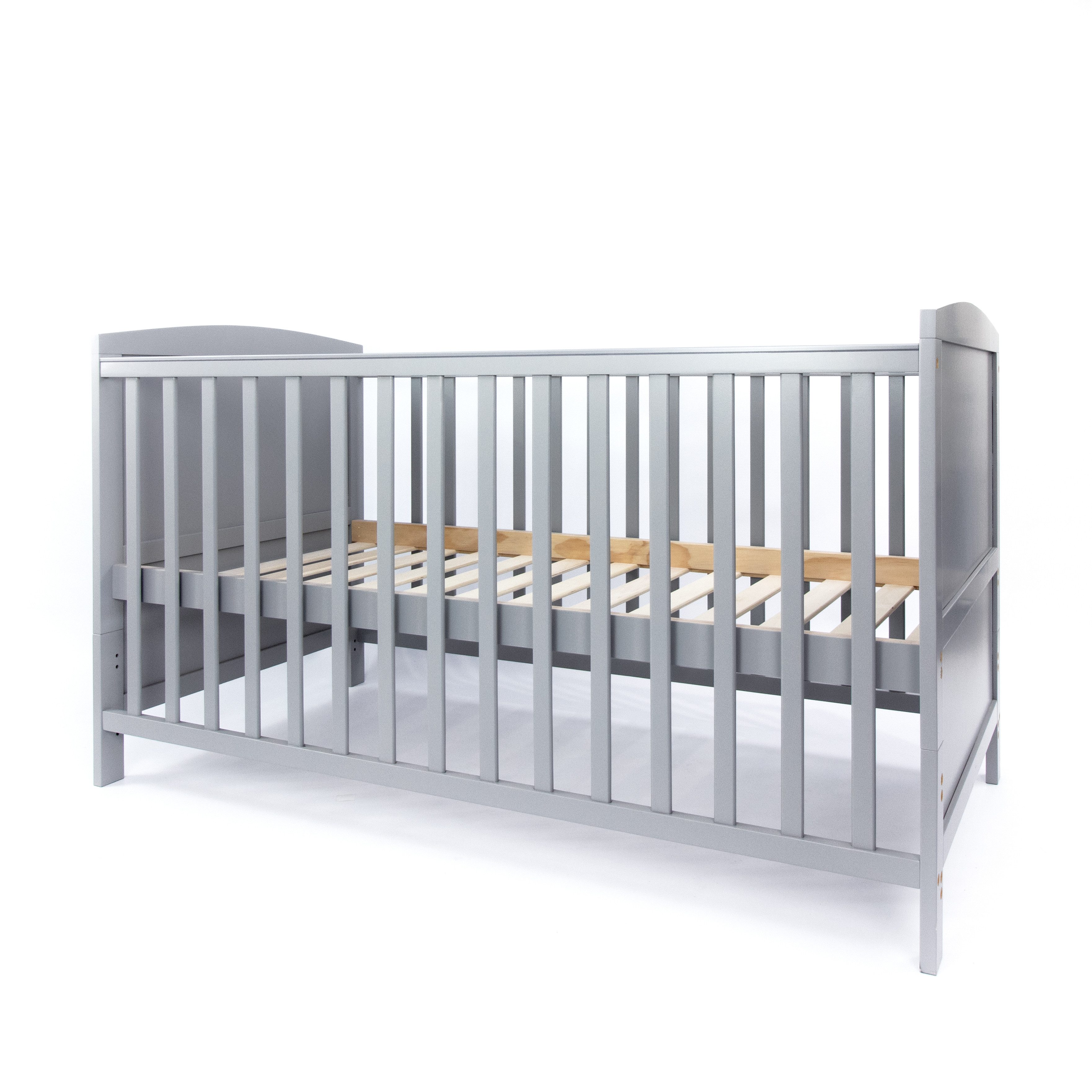 Puckdaddy GmbH Babybett Mika 70x140 mitwachsend, Babybett grau, Holz - umbaubar zum Kinderbett