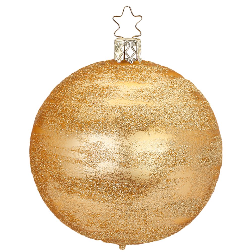 INGE-GLAS® Weihnachtsbaumkugel Raureif (1 St), mundgeblasen, handbemalt