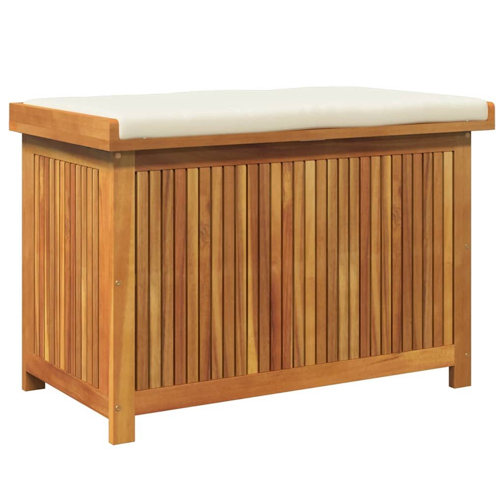 vidaXL Auflagenbox 90 x 50 x 605 cm Outdoor-Kissenbox 90x50x60,5 cm Massivholz Akazie