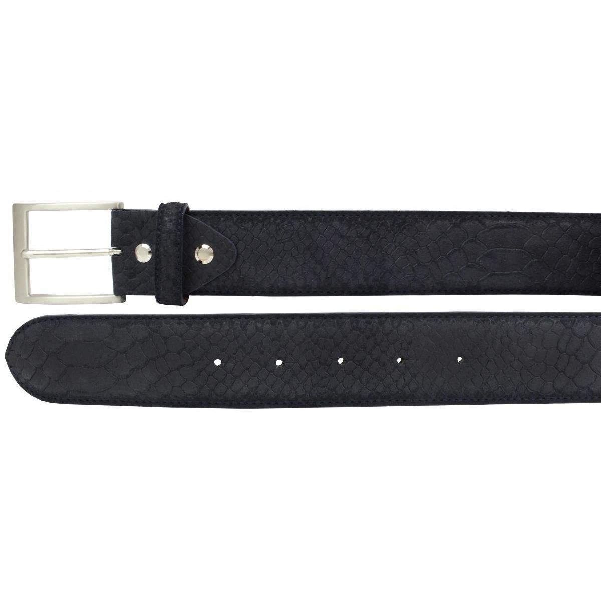Schl 40mm Schwarz, Ledergürtel cm für Leder-Gürtel BELTINGER Pythonprägung - Silber Herren Jeansgürtel 4 mit