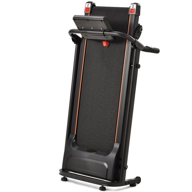 BUMHUM Fitnessbike Fitness Treadmill with LED Display, 1-12 KM/H, 12 Programs, Pad/Phone Holder, Compact Folding (Black)
