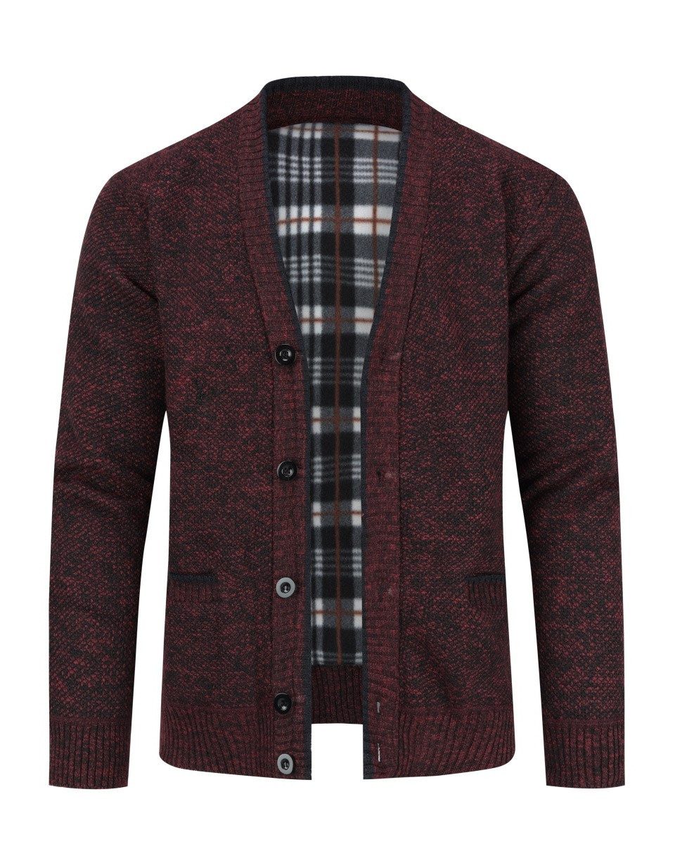 Allthemen Cardigan Herren Strickjacke mit V Ausschnitt Grobstrick Cardigan mit Knöpfen