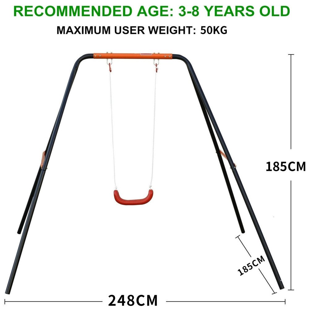 BBWL Schaukelsitz Metall stabil Kinder Schaukelgestell Stahlrahmen wetterfest, Gartenschaukel Einzel Outdoor robust Sitz rutschfest sicher