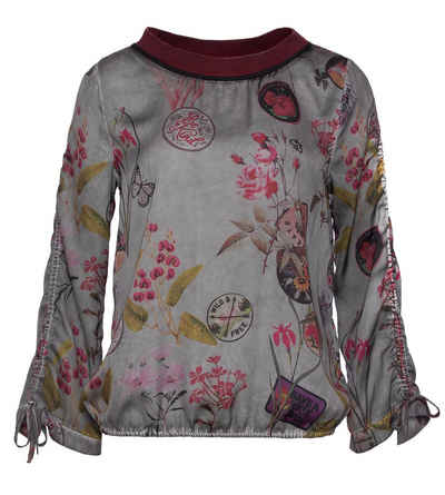 incasual Blusenshirt Langarmshirt figurumspielend im Blumen-Alloverprint