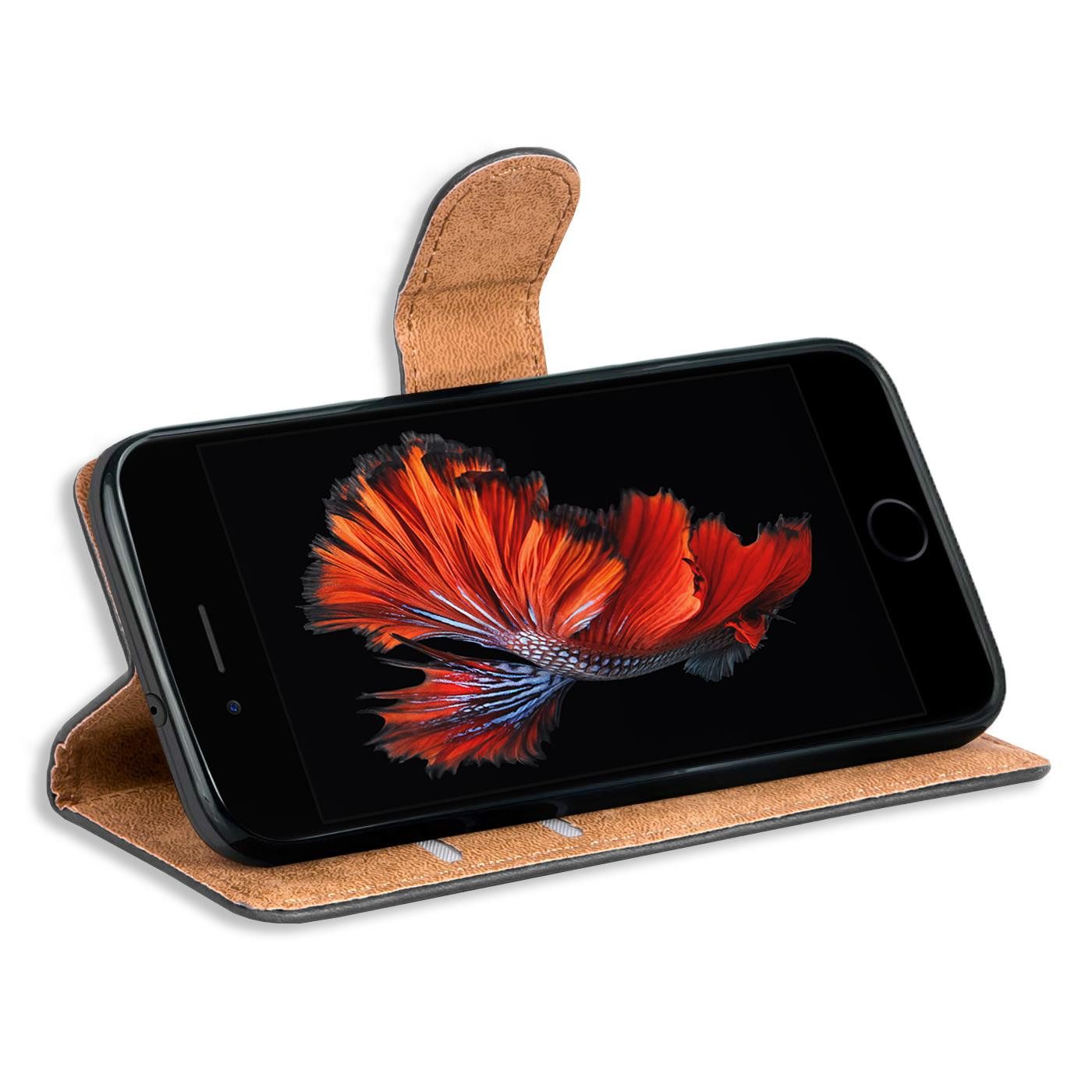 CoolGadget Handyhülle Wallet Klapp Tasche Book Case für Apple iPhone 6s Plus / 6 Plus 5,5 Zoll, Hülle Klapphülle Flip Cover Etui Schutzhülle