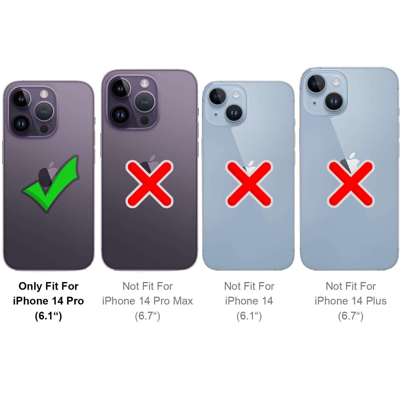 CoolGadget Handyhülle Magnet-Hülle für iPhone 14 Pro Schutzhülle magnetisch 6,1 Zoll, Hülle Matt Stoßfest kompatibel mit Magsafe Zubehör Kameraschutz Case