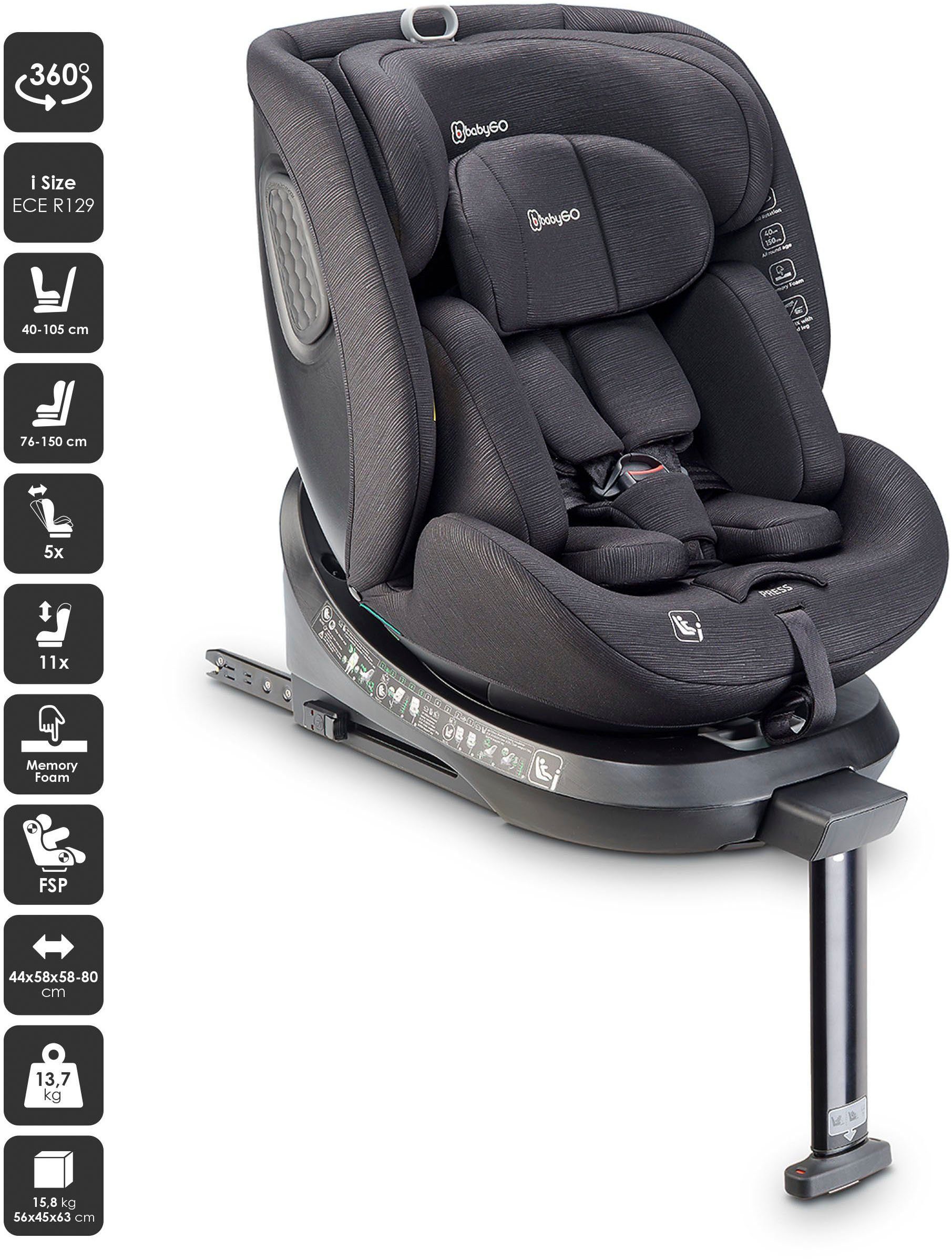BabyGo Autokindersitz Move 360 I Size, ab: 40 cm, bis: 150 cm, für Körpergröße von 40-150 cm
