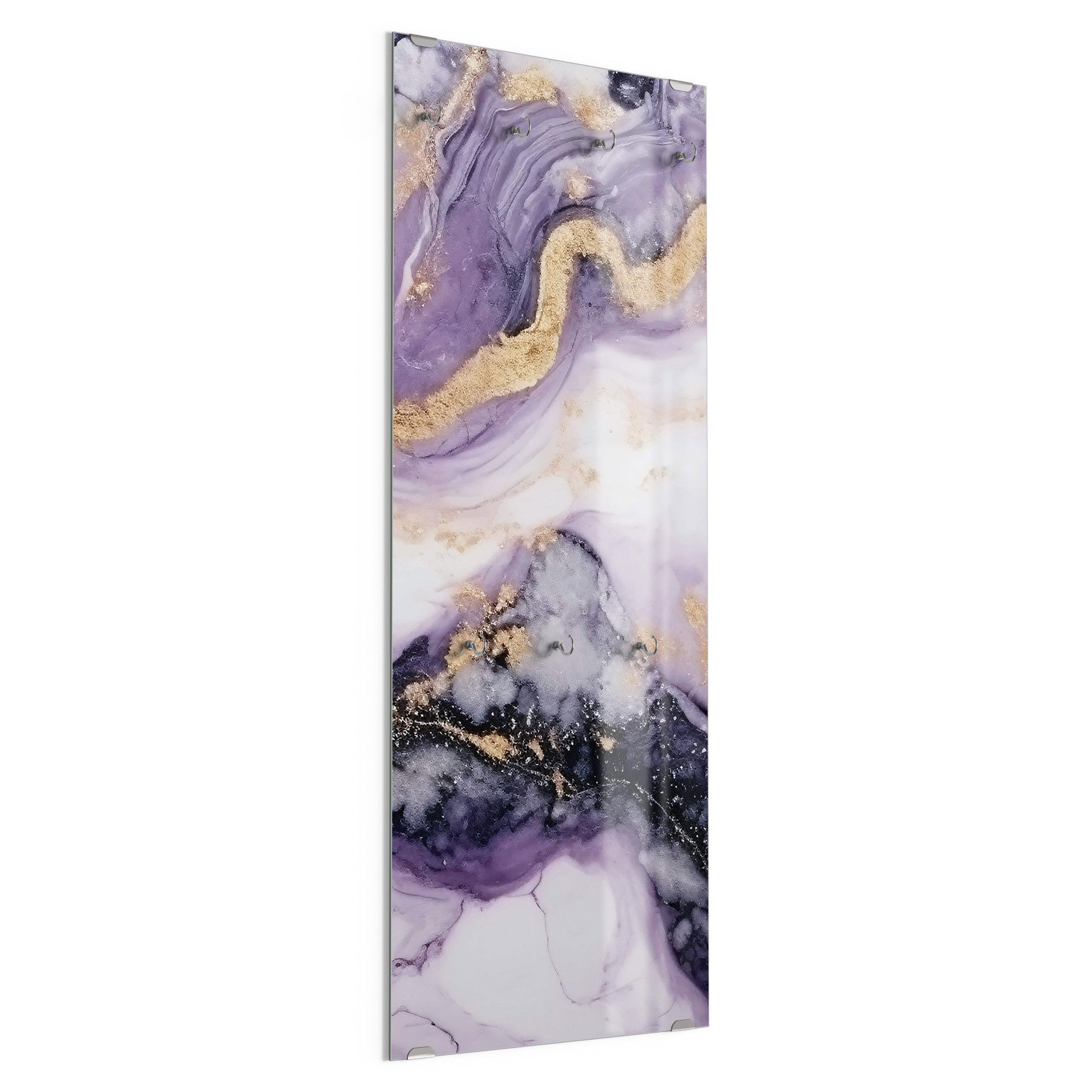 DEQORI Kleiderhaken 'Violette Gesteinsader', Glas Garderobe hängend Flur Jackenhalter modern Wandgarderobe Haken