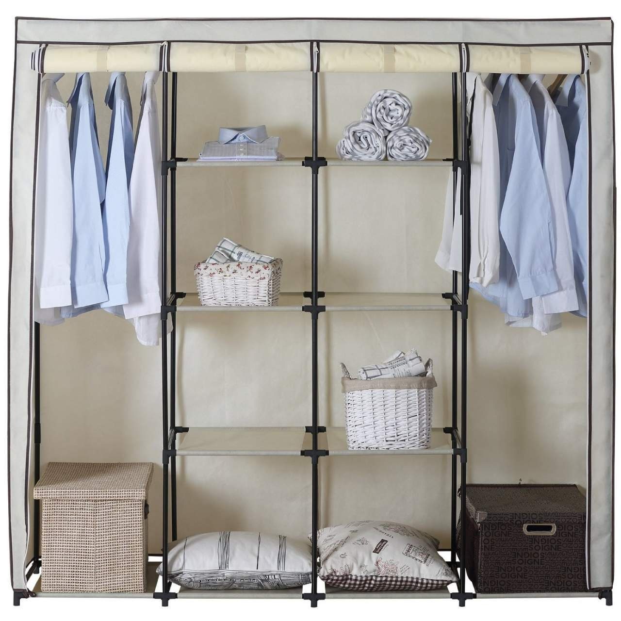 Woltu Kleiderschrank (1-St) Stoffkleiderschrank Garderobenschrank