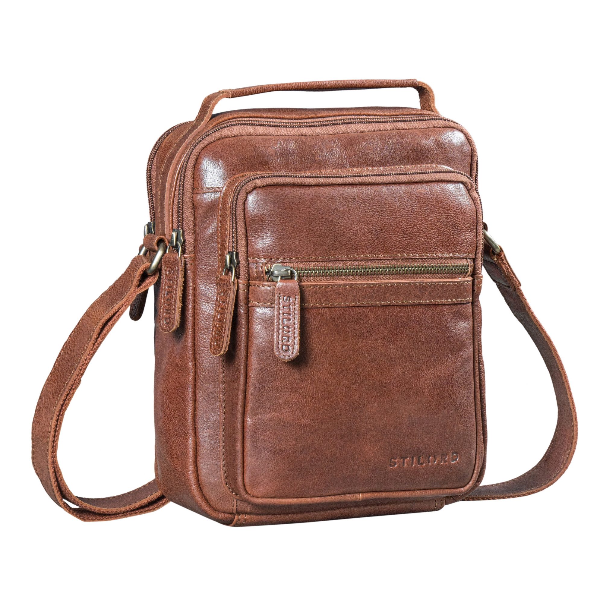 Schultertasche "Lazzaro" Umhängetasche Herren Leder Klein für 10,9 Zoll Tablet