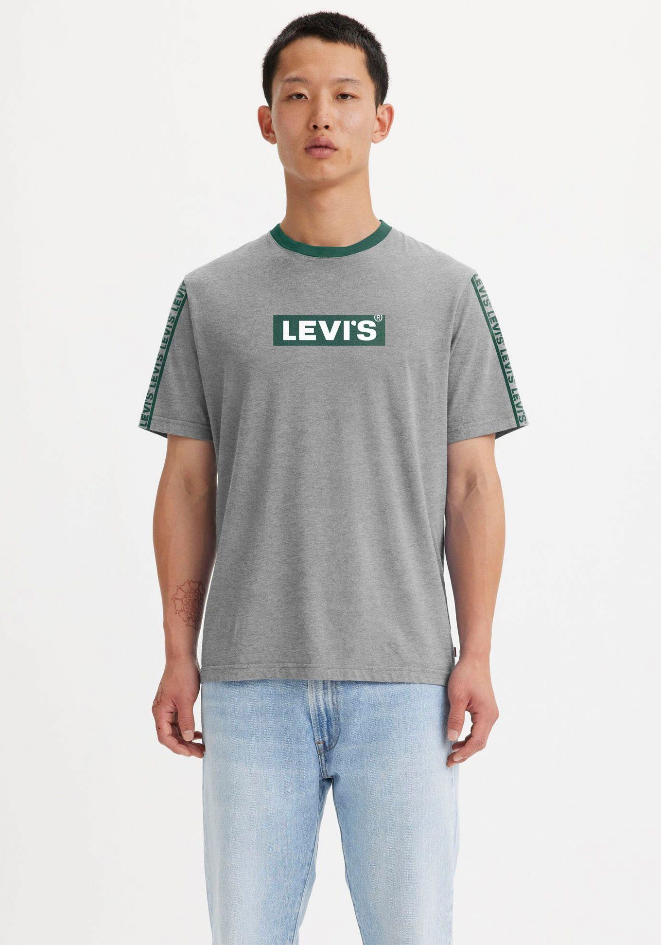 Levi's® Rundhalsshirt RELAXED FIT TEE mit Logoprint vorn grau meliert