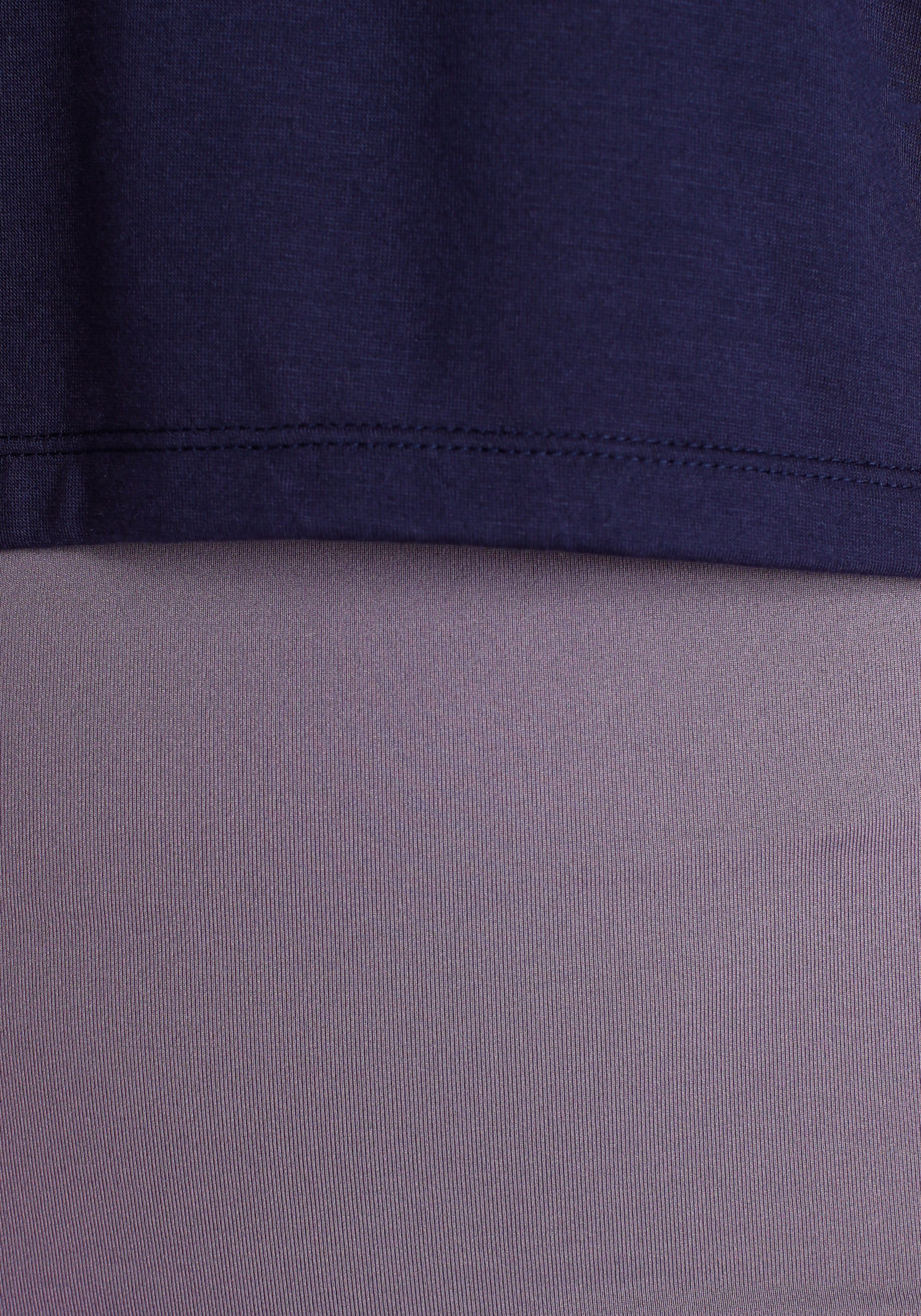Top (Set, SPORTS navy-purple FAYN Cropped 2-tlg) T-Shirt