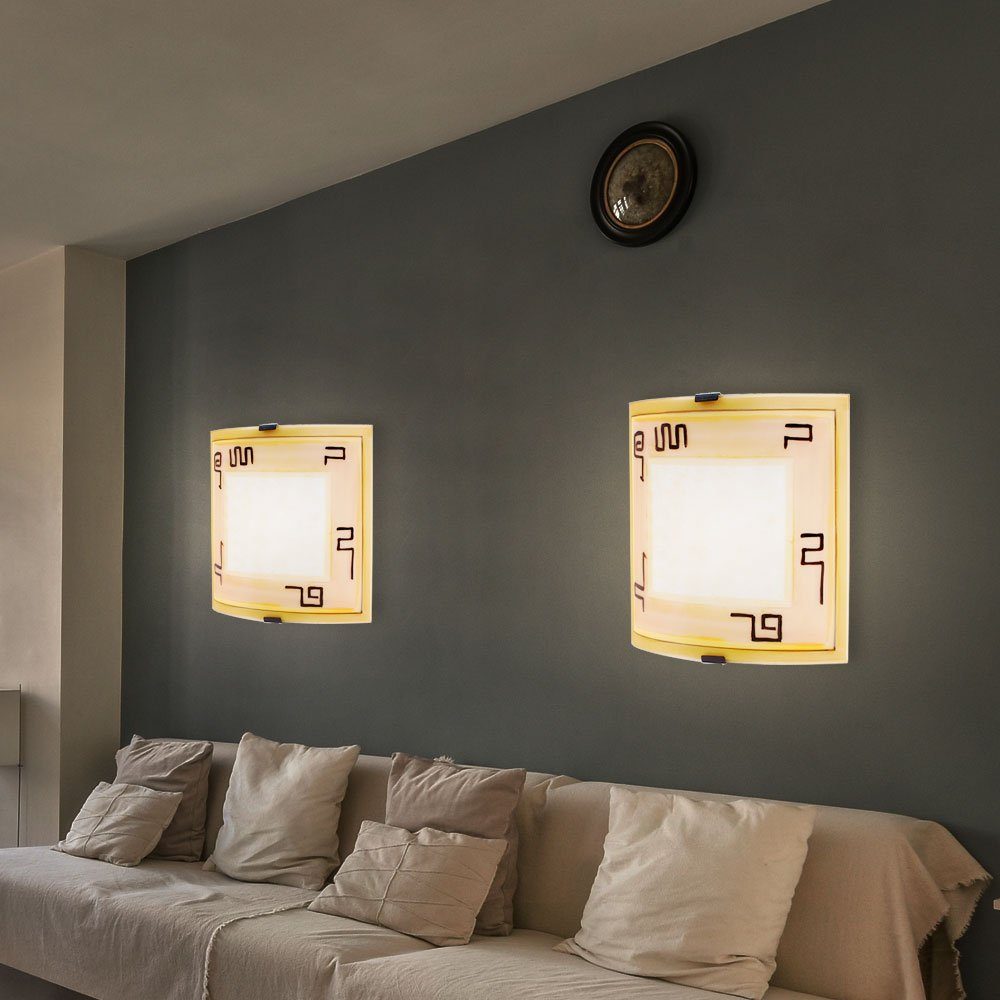Wand Decken im LED Leuchte etc-shop inklusive, Set Küchen Wandleuchte, Leuchtmittel Glas Beleuchtung Warmweiß, Strahler