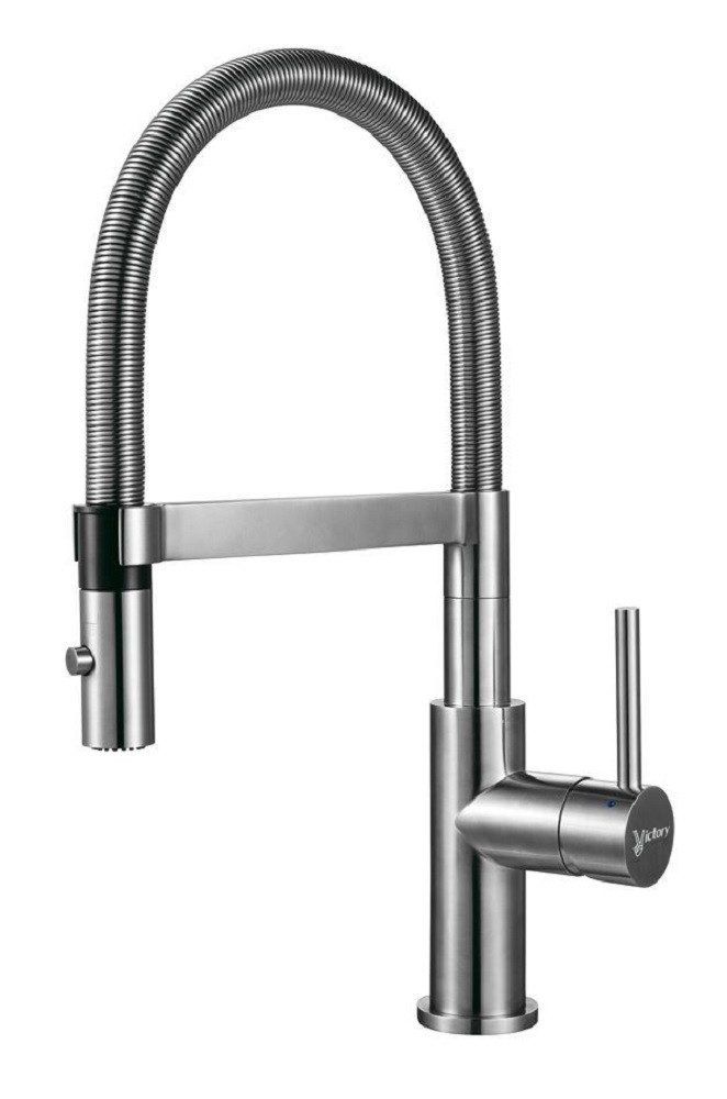 Victory Spültischarmatur GT2101 massivem Edelstahl mit 360° Schwenkauslauf & Laminarperlator