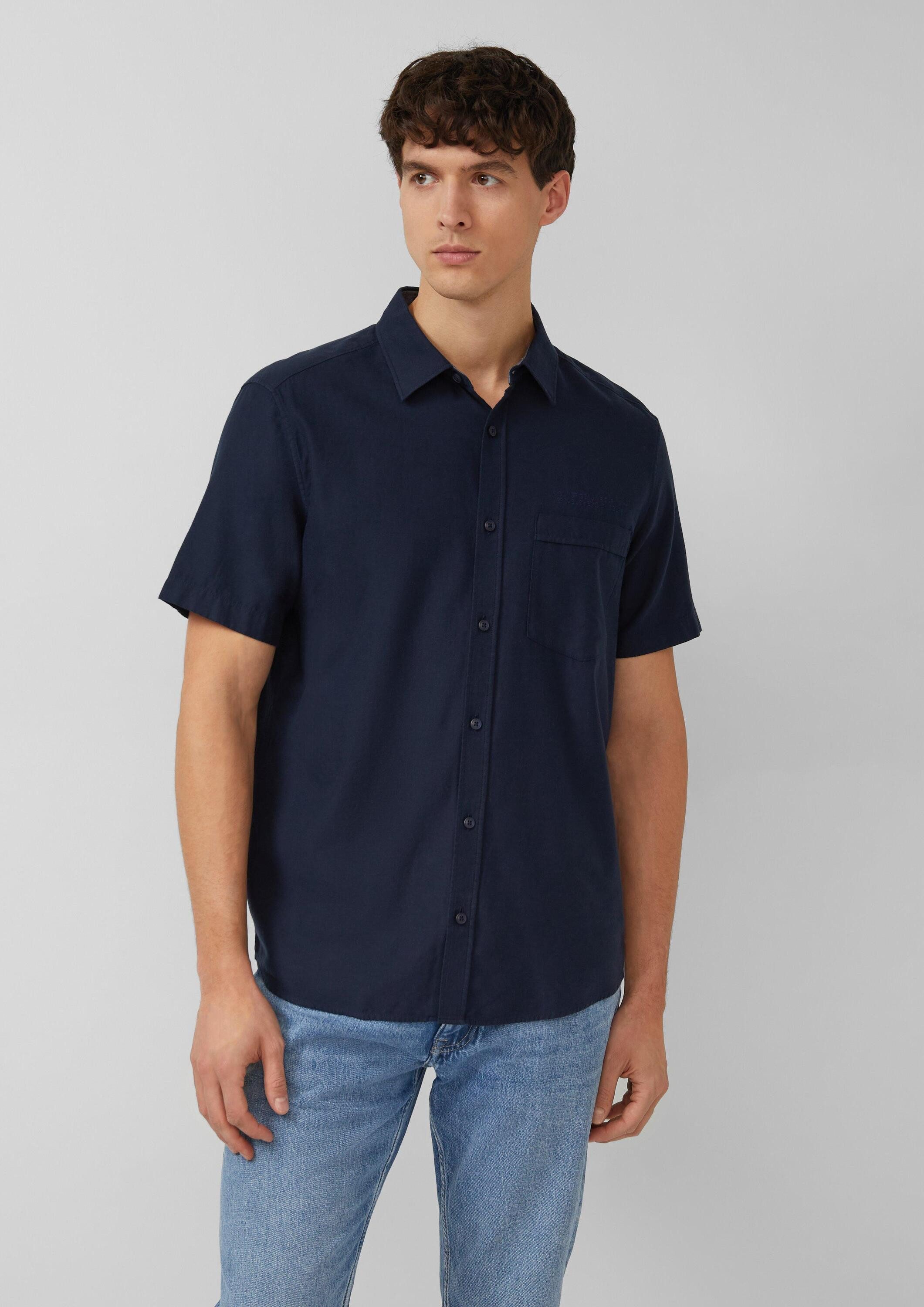 s.Oliver Kurzarmhemd Hemd Regular Fit: Weiches Kurzarmhemd mit Stickerei
