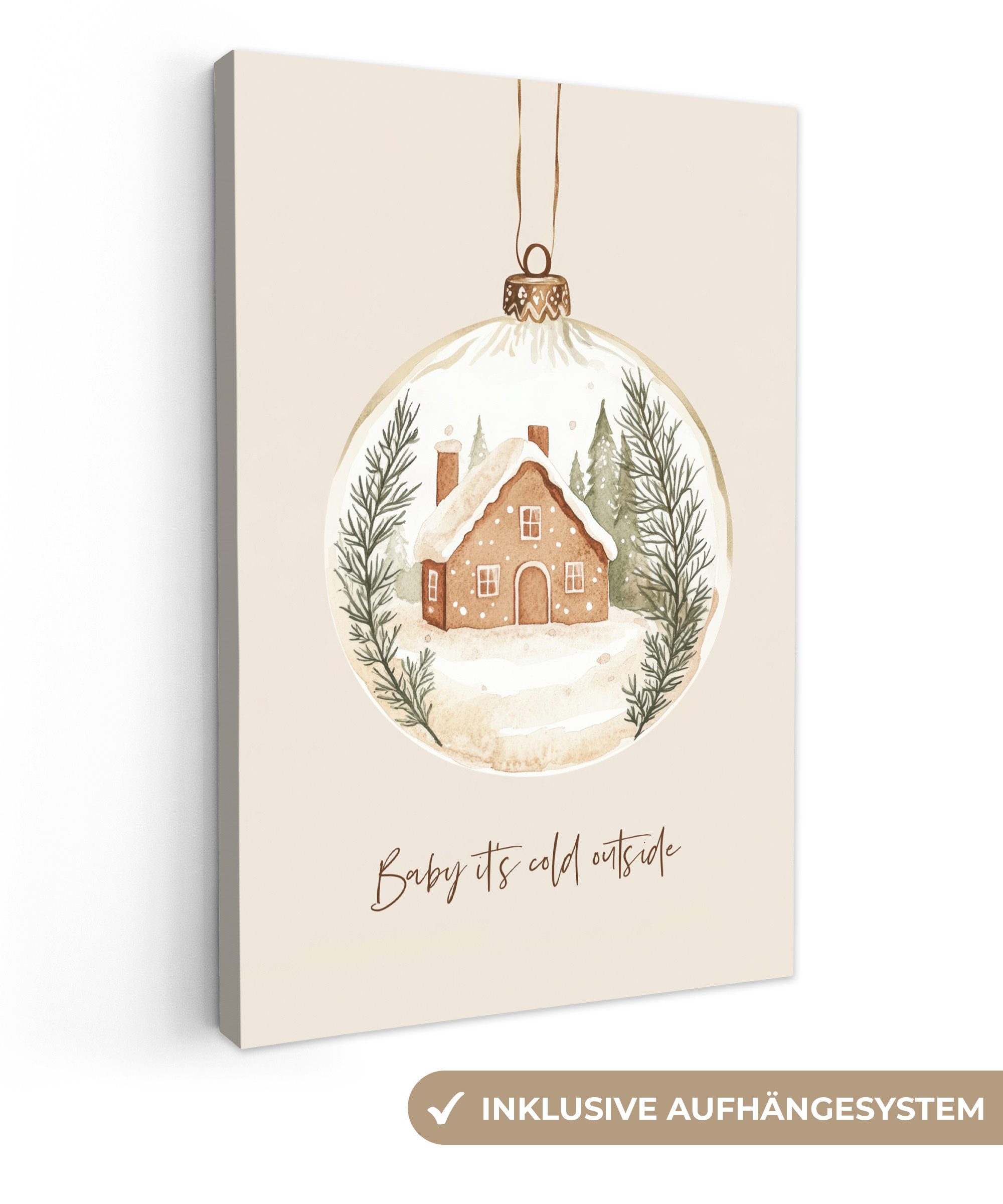 OneMillionCanvasses® Leinwandbild Zitat - Winter - Weihnachten - Beige - We günstig online kaufen