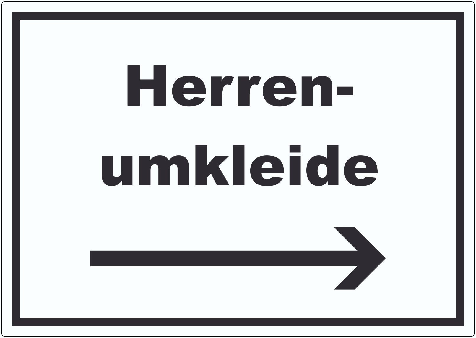 HB-Druck Aufkleber Herrenumkleide Aufkleber mit Text und Richtungspfeil rechts, wetterfest, UV-beständig, kratzfest
