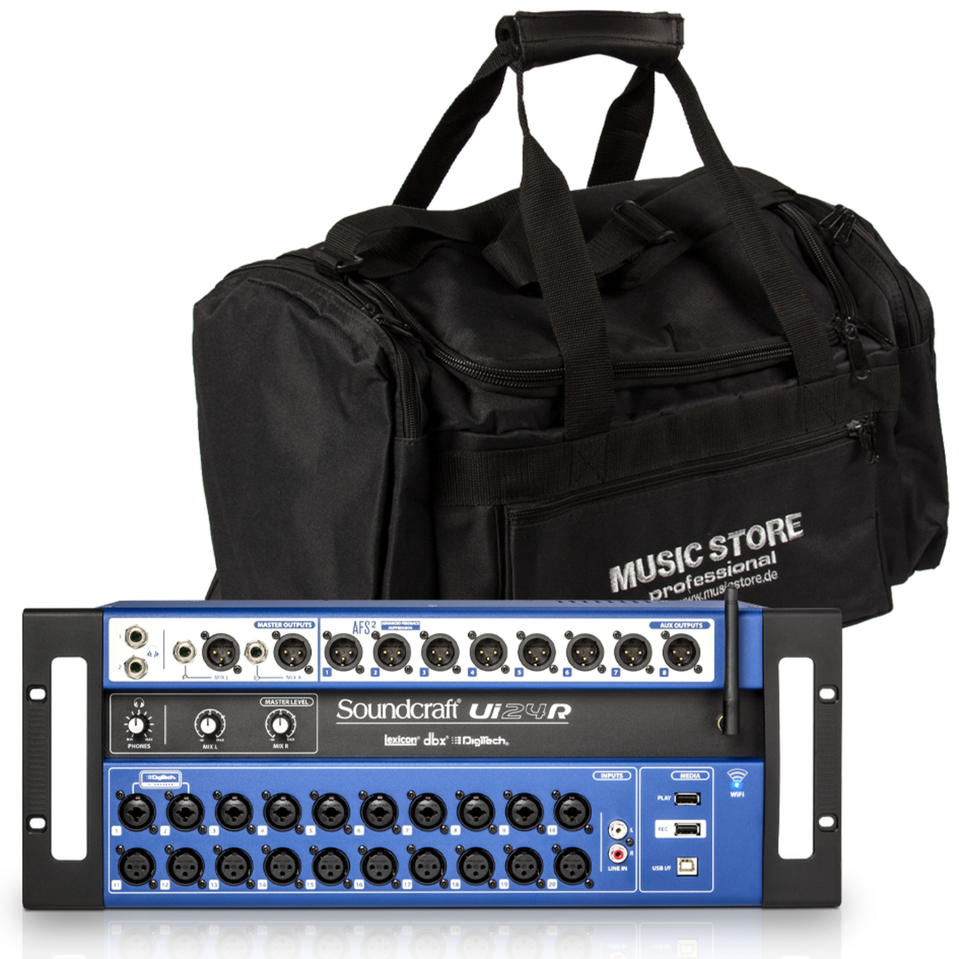 Soundcraft Mischpult, (PA Mischpulte, Mischpult Sets), Ui24R + Travelbag 2 - Mischpult Set