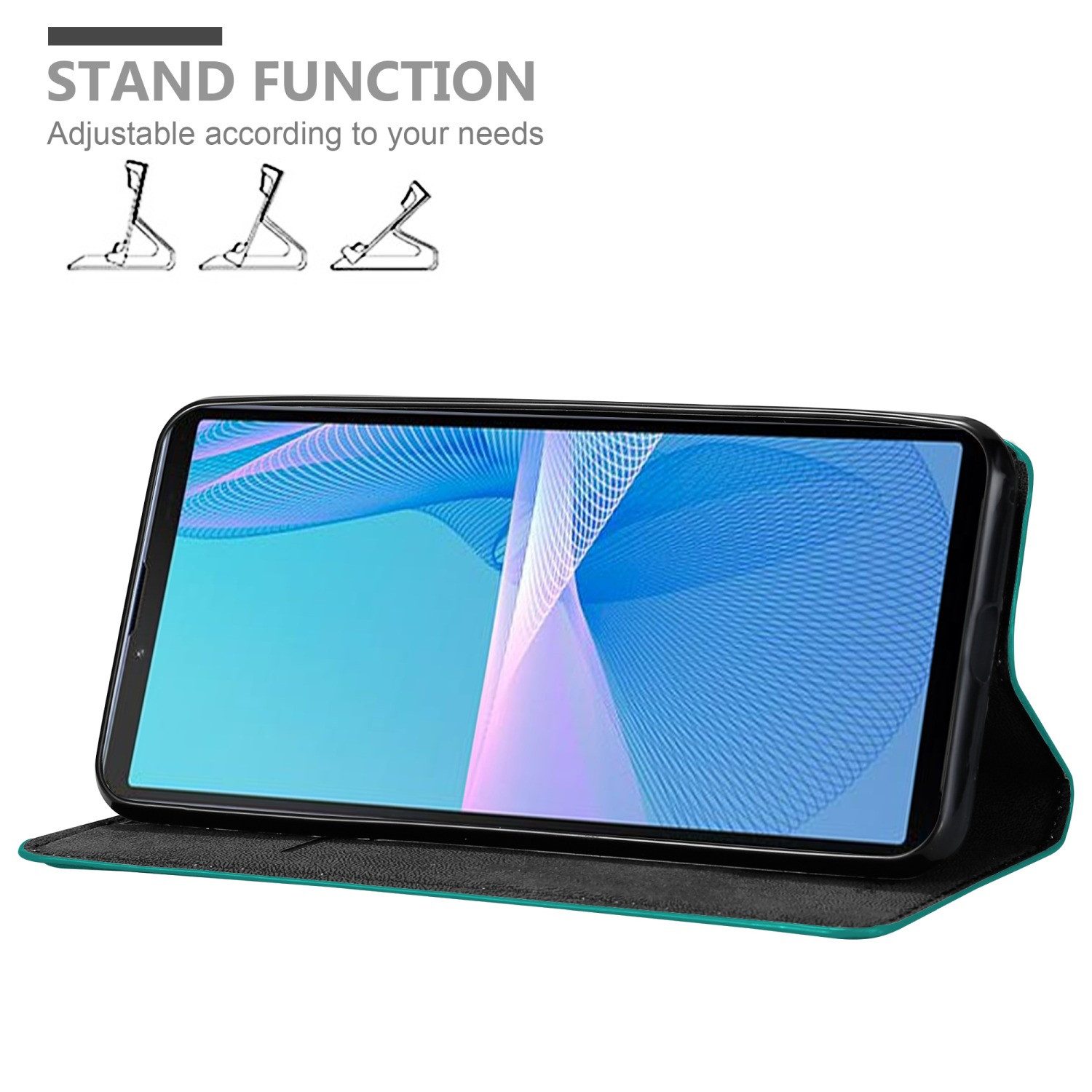 Cadorabo Handyhülle für Sony Xperia 10 III Hülle Sony Xperia 10 III, Hülle Schutzhülle mit Standfunktion, Magnetverschluss und Kartenfach