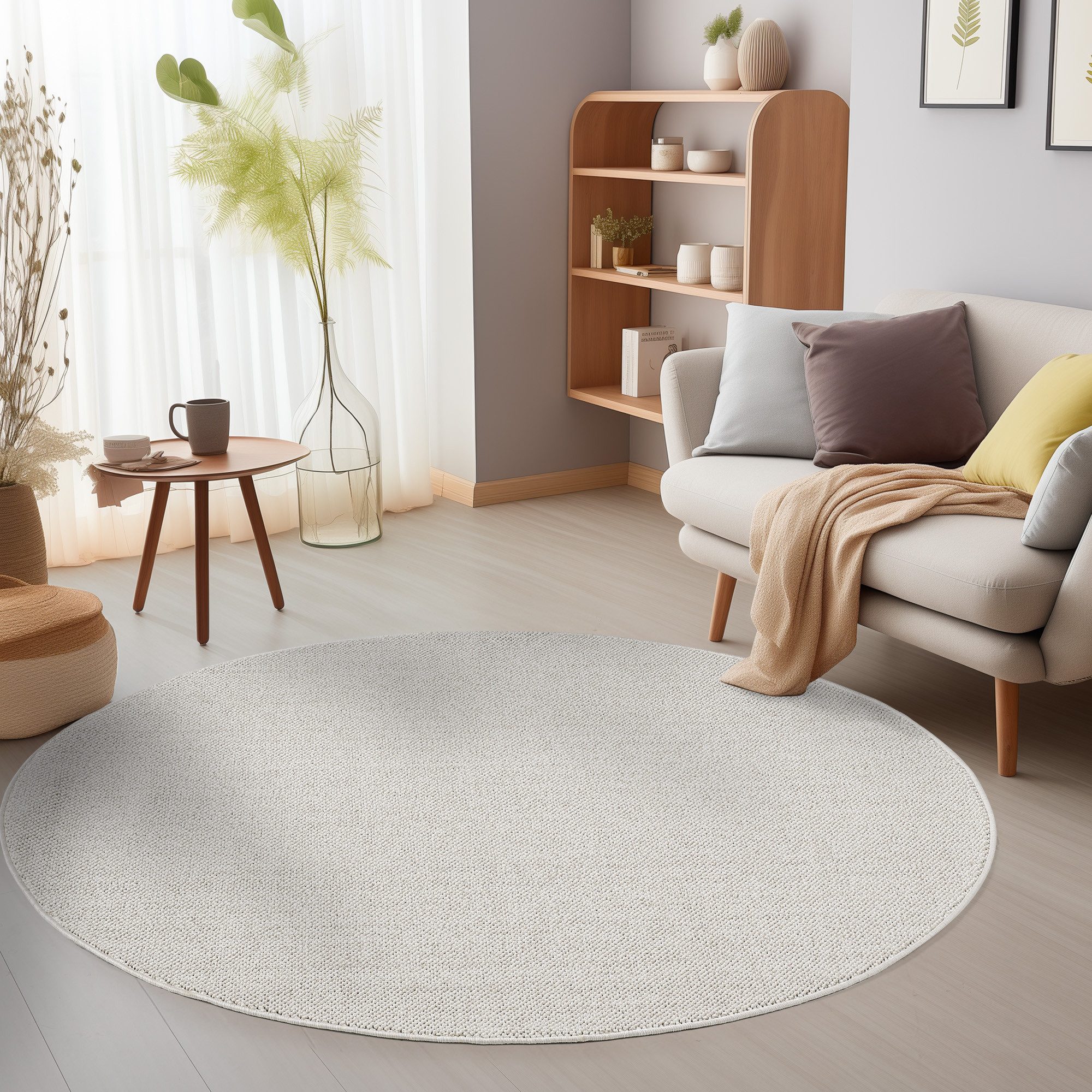 SIMPEX24 Teppich Unicolor, Rund, Höhe: 7 günstig online kaufen