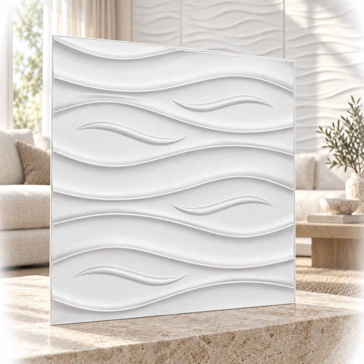 IKHEMalarka 3D Wandpaneel 3D Paneele PVC Kunststoffpaneele, BxL: 50,00x50,00 cm, 0,25 qm, (1 Stück, 3D Wandpaneele Deckenpaneele) hochwertige & harte PVC 3D Platten Wand & Decke