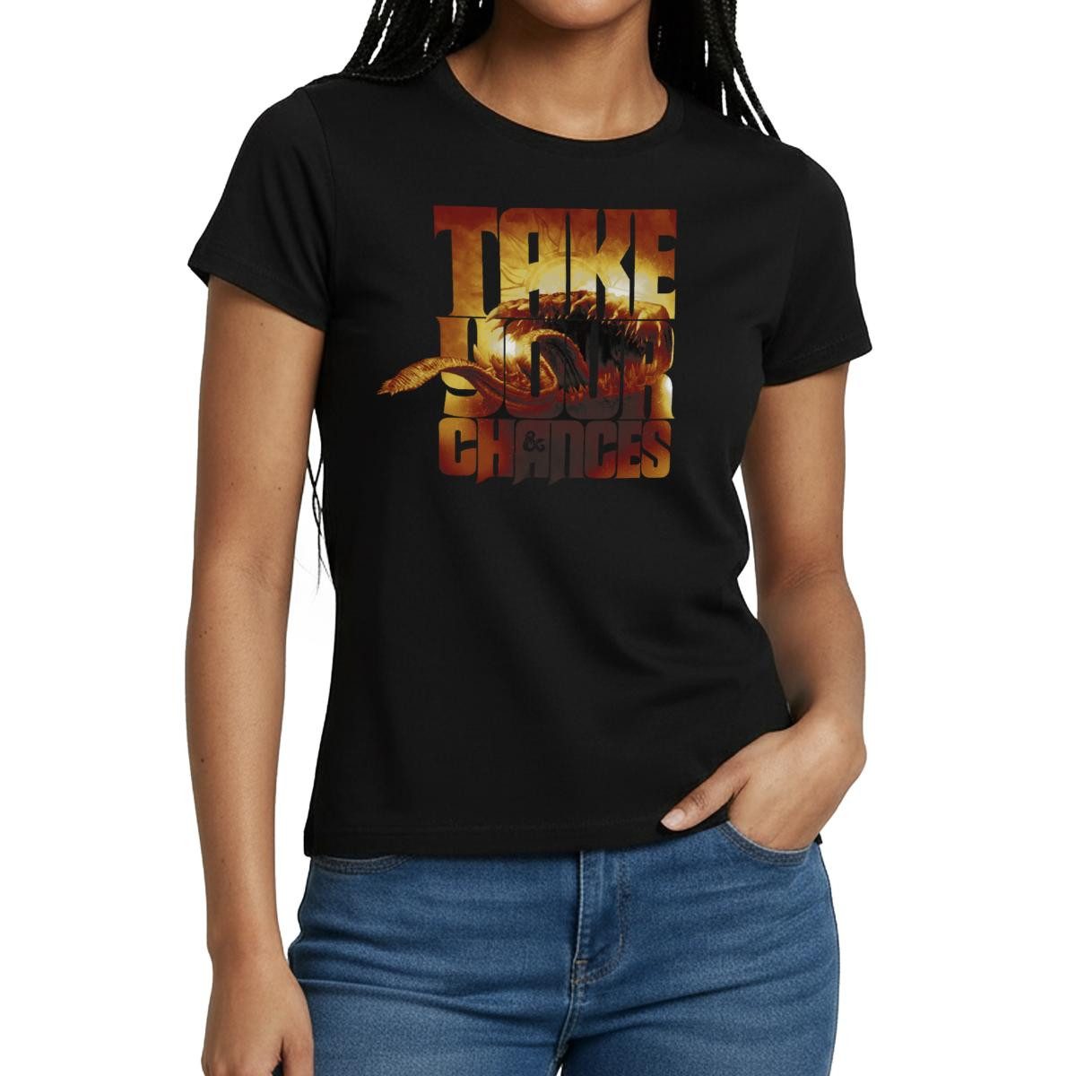 T-Shirt Dungeons & Dragons DND Take Your Chances Zitat Frauen T-Shirt