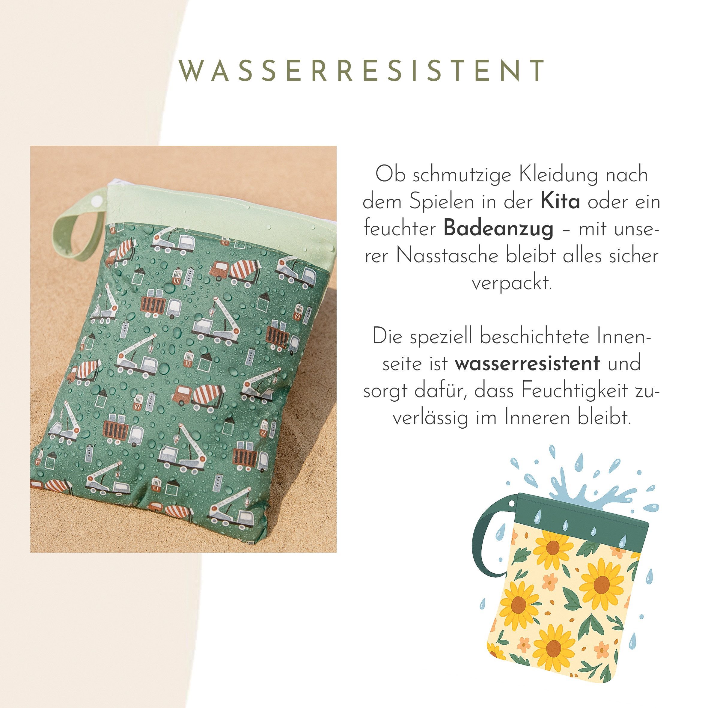 Artee Wickeltasche Nasstasche für Wechselwäsche Kita, günstig online kaufen