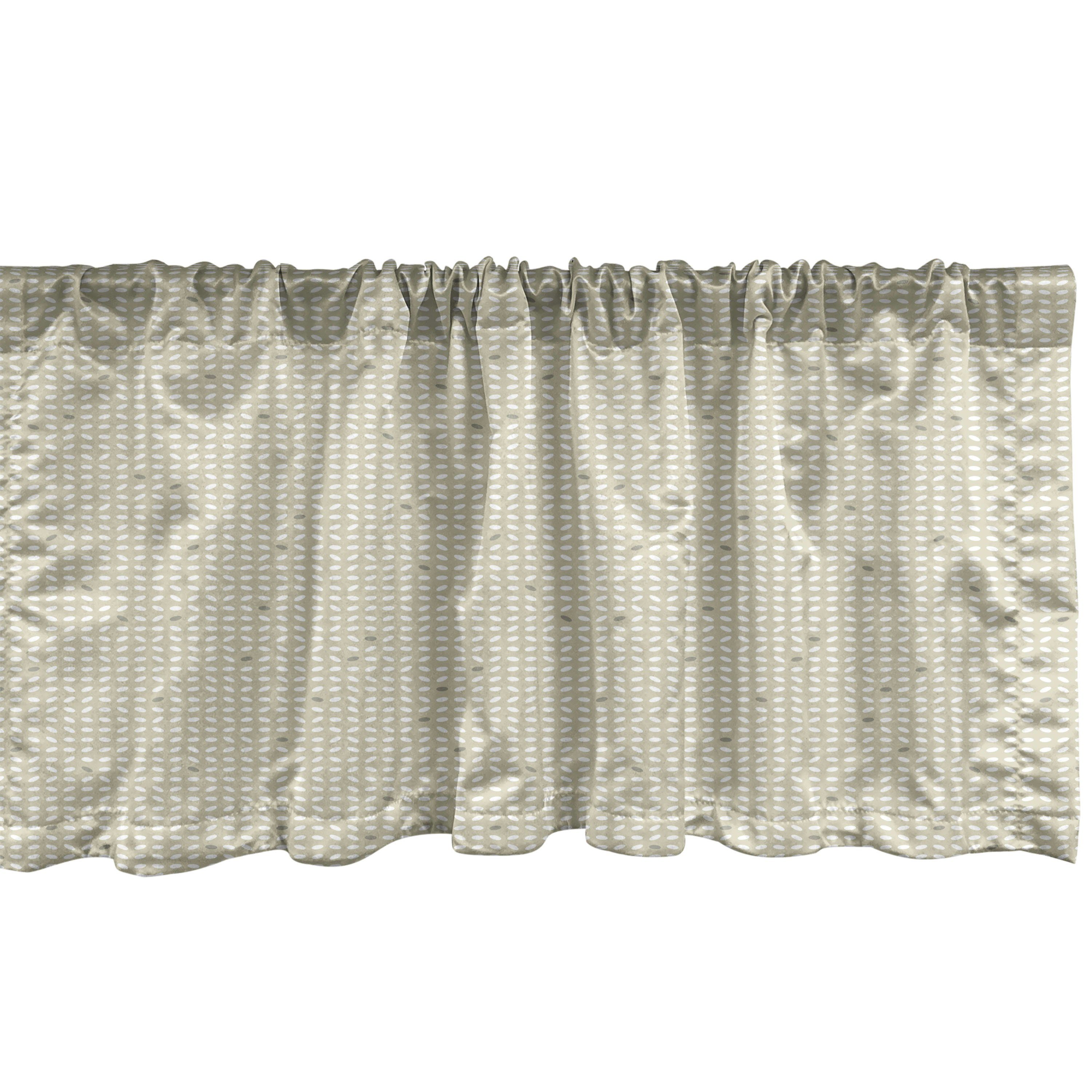 Scheibengardine Vorhang Volant für Küche Schlafzimmer Dekor mit Stangentasche, Abakuhaus, Microfaser, Abstrakt Minimalist Rund Dots