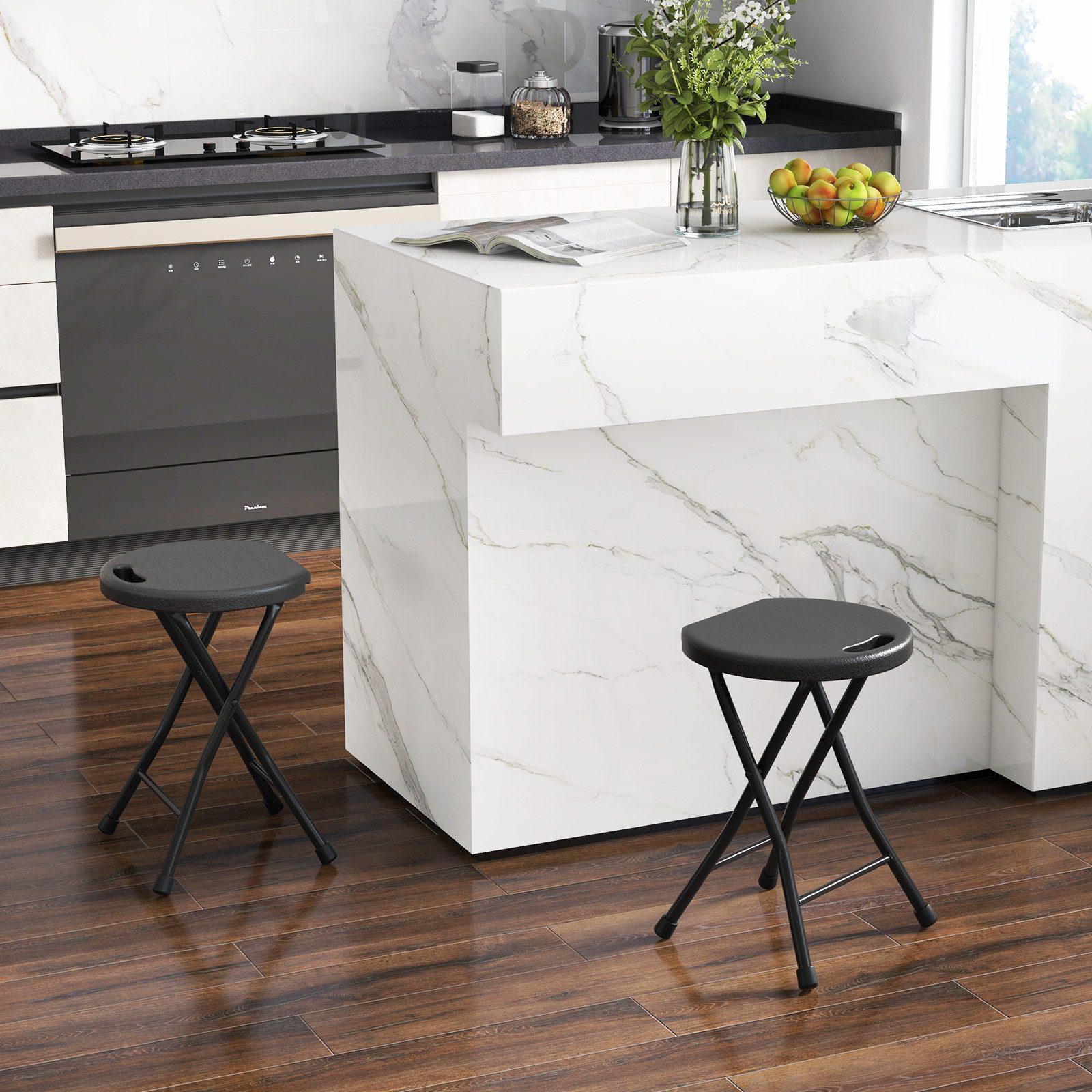 COSTWAY Sitzhocker (2 St), Klapphocker, klappbarer Hocker mit Tragegriff, 1 günstig online kaufen